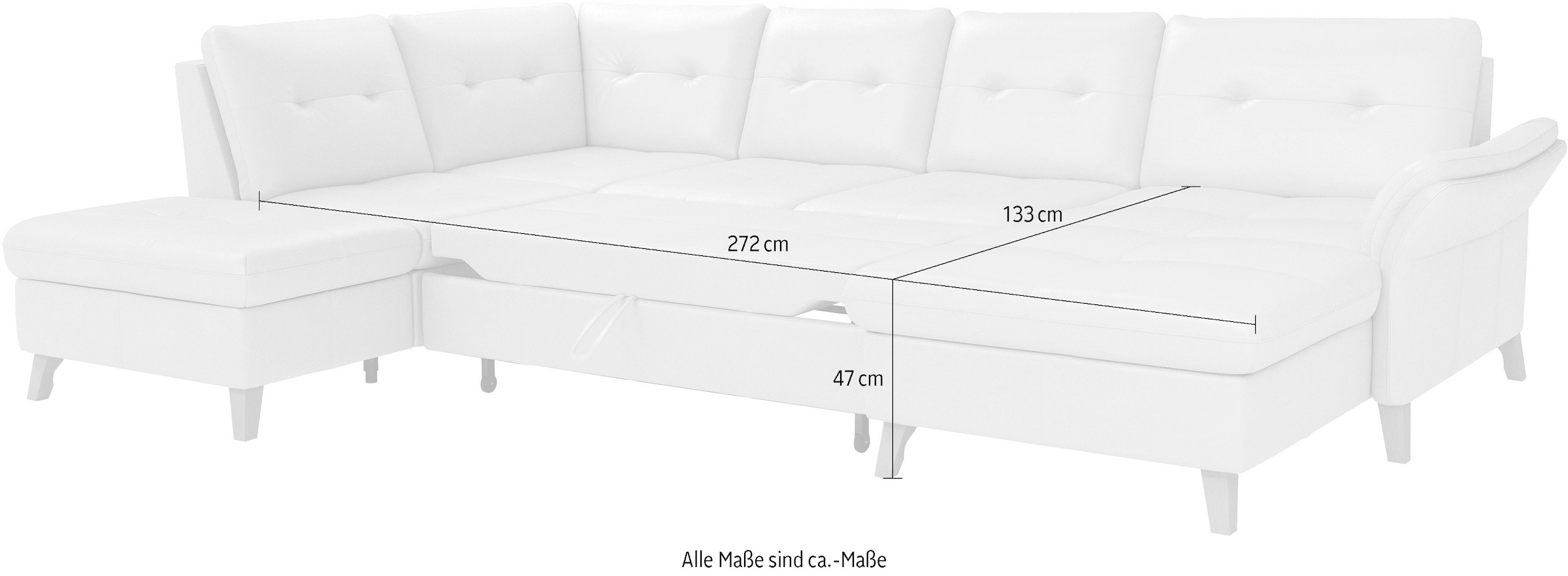 sit&more Wohnlandschaft »Göteborg«, inkl. Sitztiefenverstellung, wahlweise mit Bettfunktion & Bettkasten