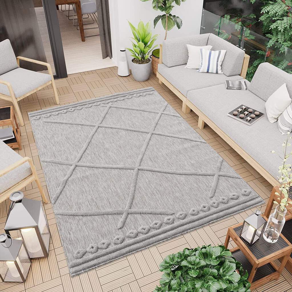Carpet City Teppich "In-& Outdoorteppich Santorini 58578, 3D-Effekt, Raute- günstig online kaufen