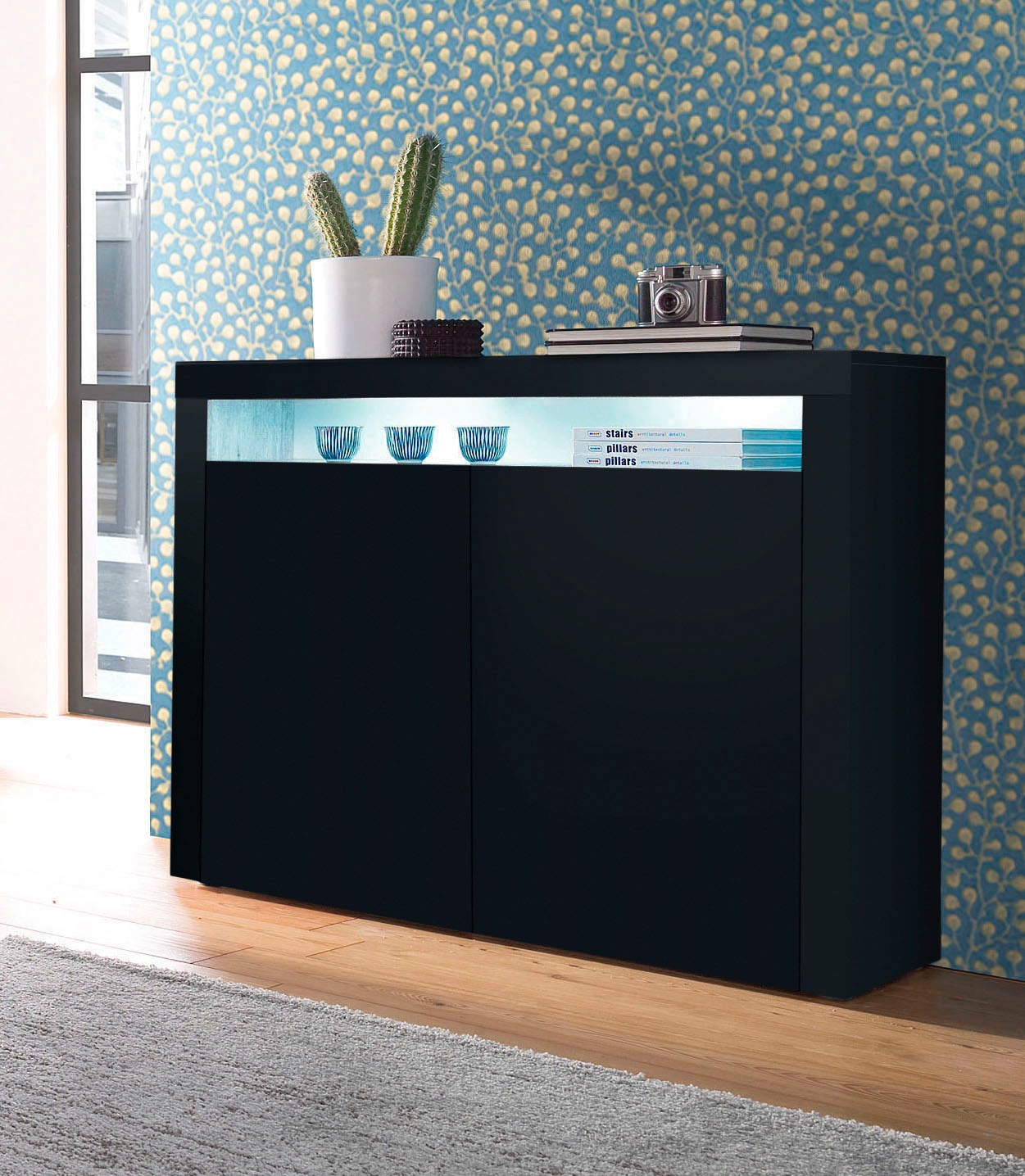 borchardt Möbel Highboard "Santa Fé, Kommode mit moderner Rahmenoptik, Breite 107 cm" Breite 107 cm
