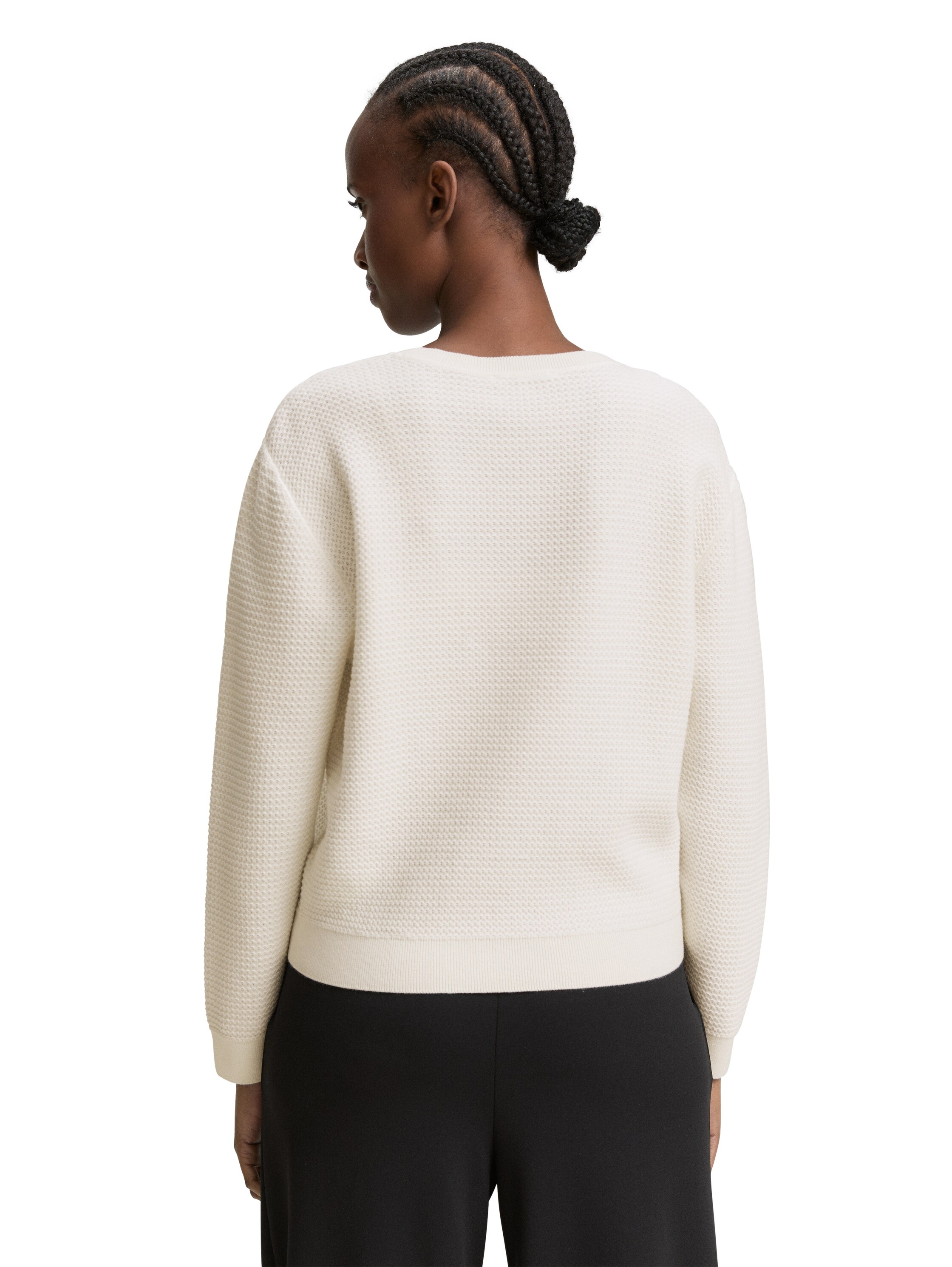 TOM TAILOR Denim Strickpullover, mit Rippbündchen