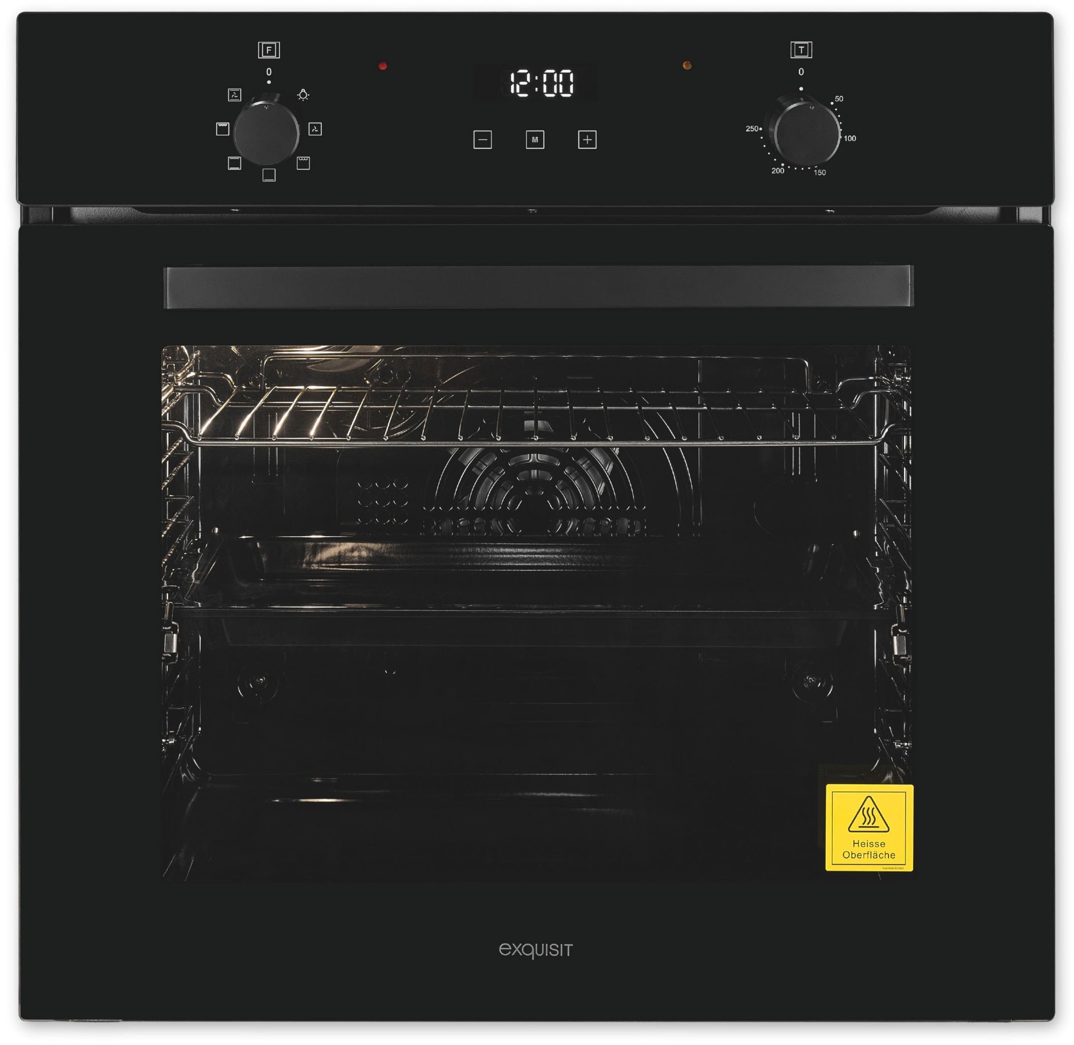 exquisit Backofen "EBE278-U-020 schwarz" mit Teleskopauszug nachrüstbar Perfekt für den Alltag – einfach backen, grillen & Aufläufe genießen