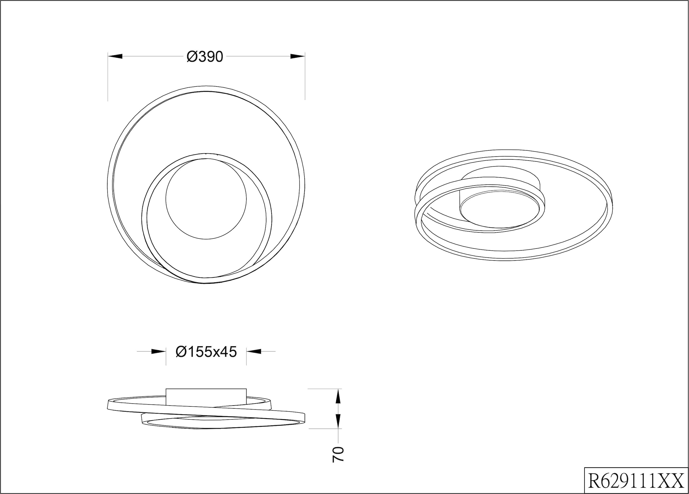 TRIO Leuchten LED Deckenleuchte »Zibal«, 1 flammig-flammig, Switch Dimmer,  dimmbar über Wandschalter (100%/50%/25%), Wohnzimmer bestellen | BAUR