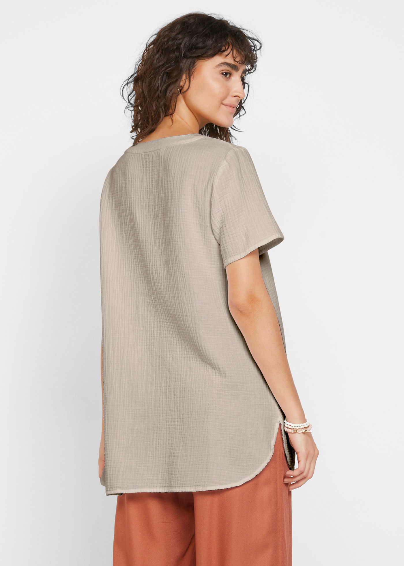 bonprix Longtunika Musselin Long-Tunika aus reiner Baumwolle günstig online kaufen