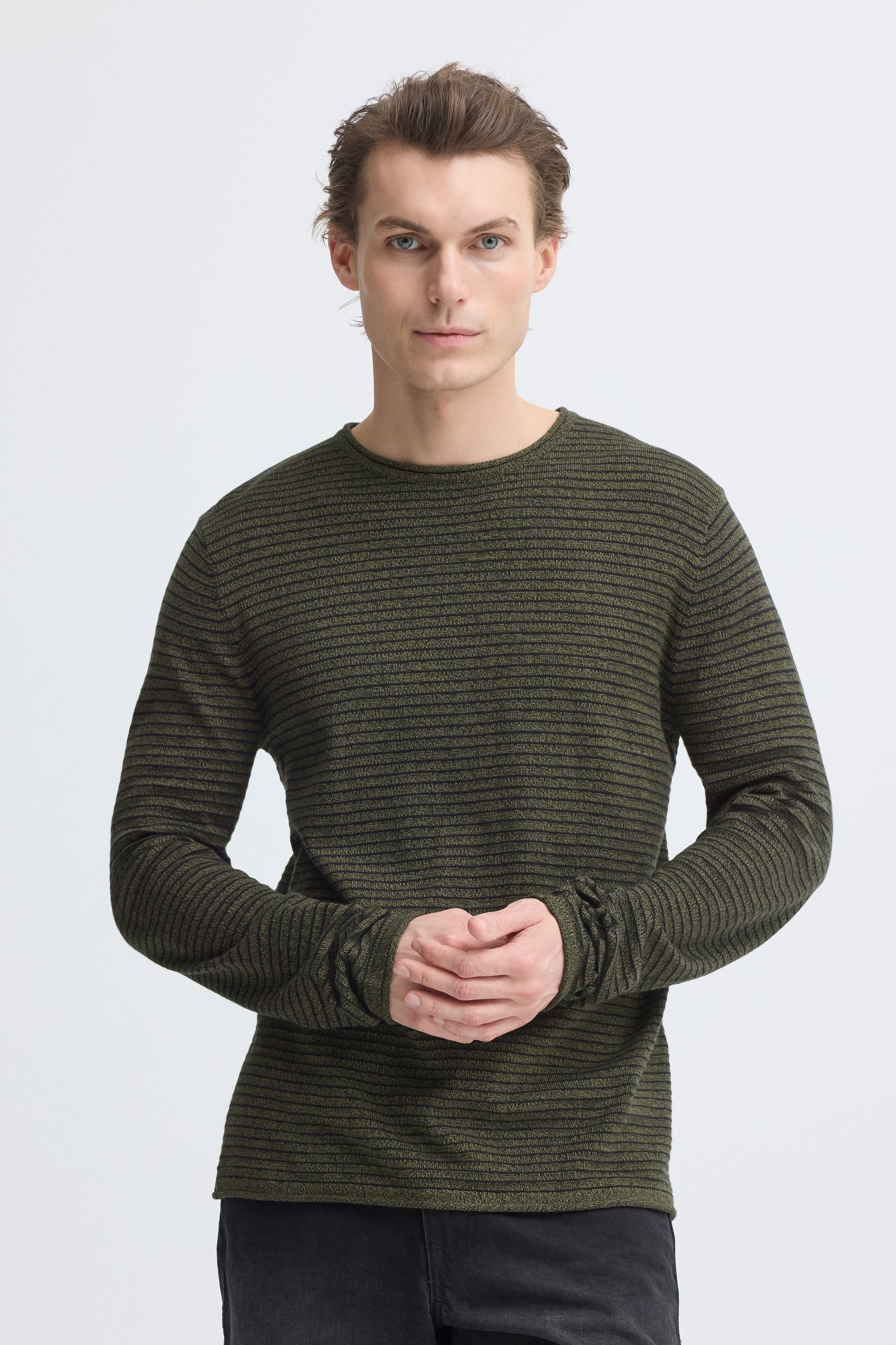 Blend Strickpullover »BHBror« Stilvoller Feinstrick-Pullover mit strukturiertem Strickmuster