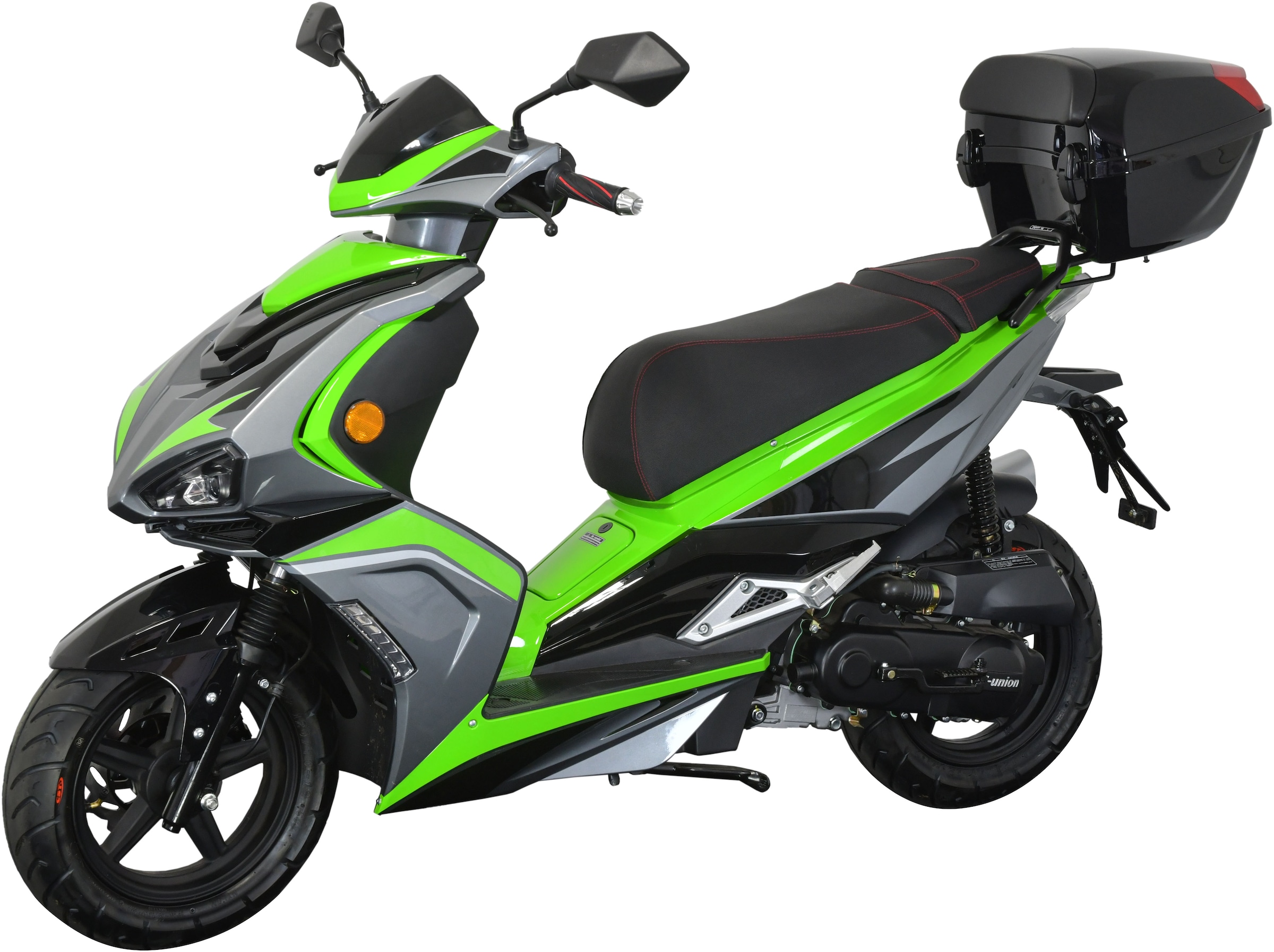 GT UNION Motorroller »Striker 25«, 49,5 cm³, 25 km/h, Euro 5, 2,7 PS, (Set, mit Topcase), Luftgekühlter Motor