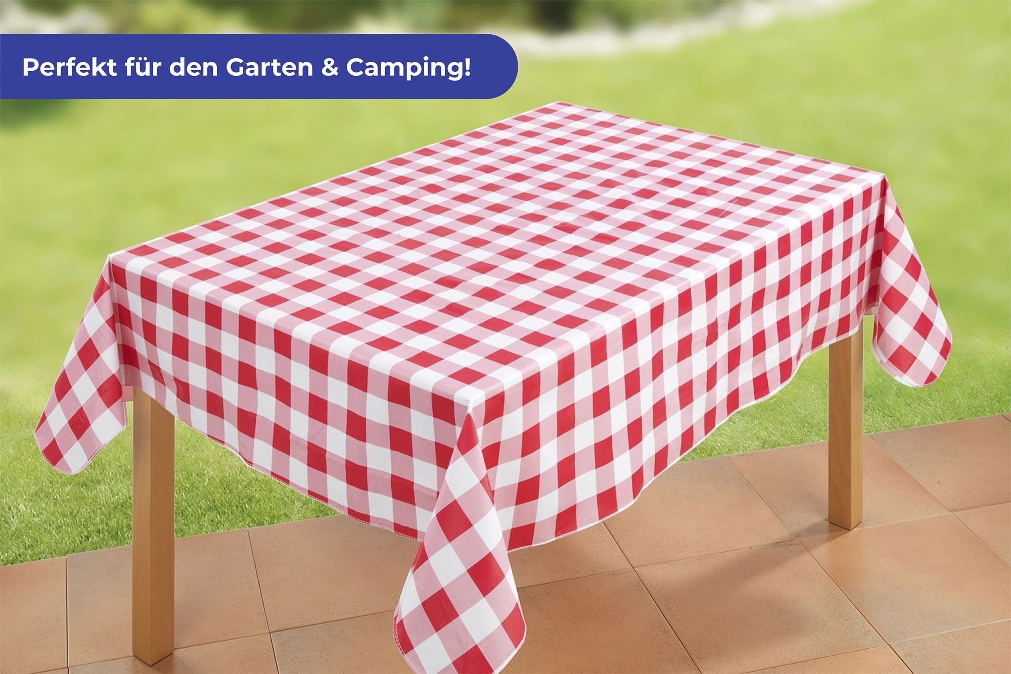 Maximex Tischdecke »Modell Karo rot«, abwaschbar, witterungsbeständig, ideal für Garten- und Campingtisch