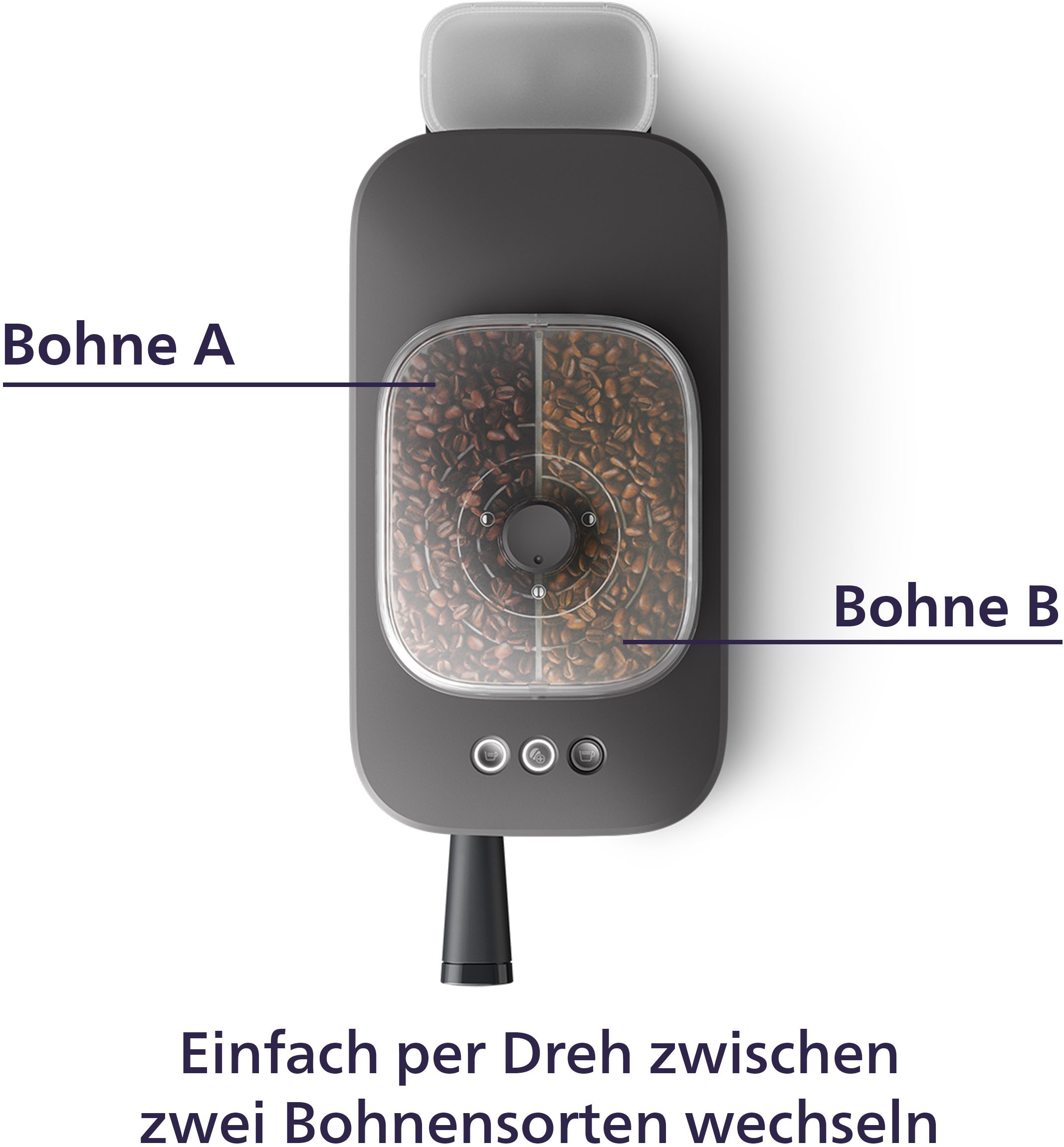 PHILIPS baristina Espressomaschine »mit Bean swap BAR320/60 mit Mahlwerk für ganze Bohnen« Doppelter Bohnenbehälter, 16 bar Pumpendruck, Schwarzgrau