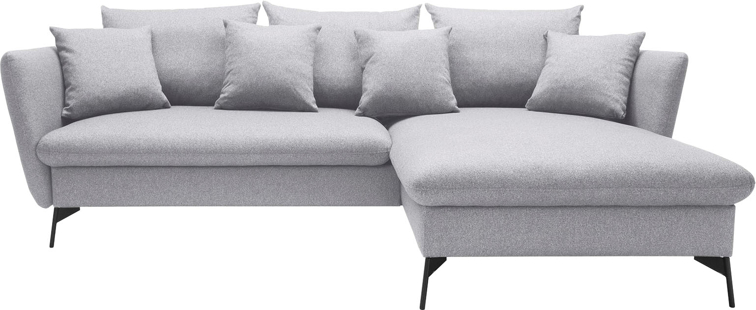 Thumbnail - andas Ecksofa "LIVORNO,258 cm, L-Form,", Schlaffunktion u. Bettkasten (139/224cm), Samt, Struktur, Webstoff