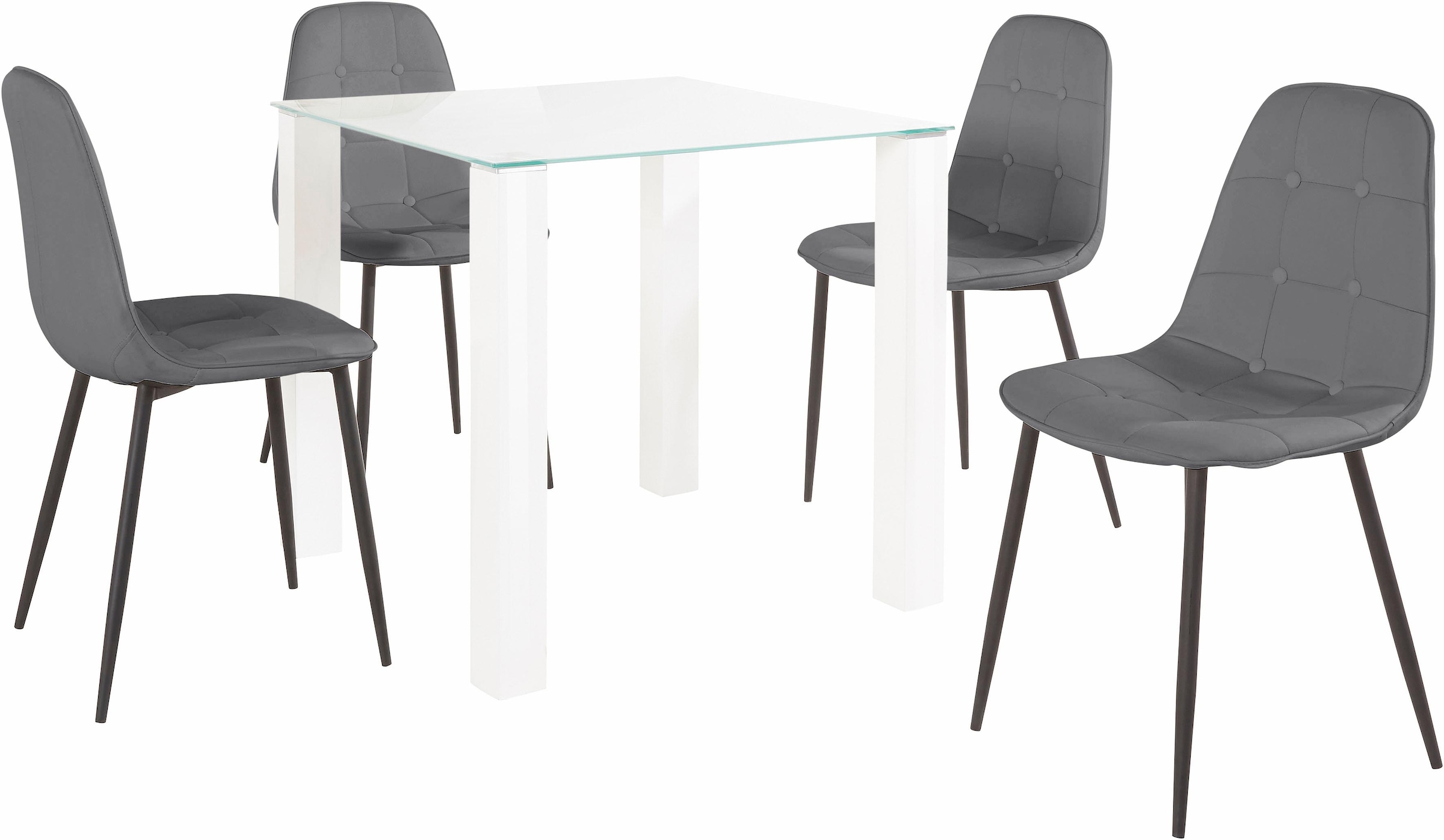 INOSIGN Essgruppe, (Set, 5 tlg.), mit Glastisch, Breite 80 cm günstig online kaufen