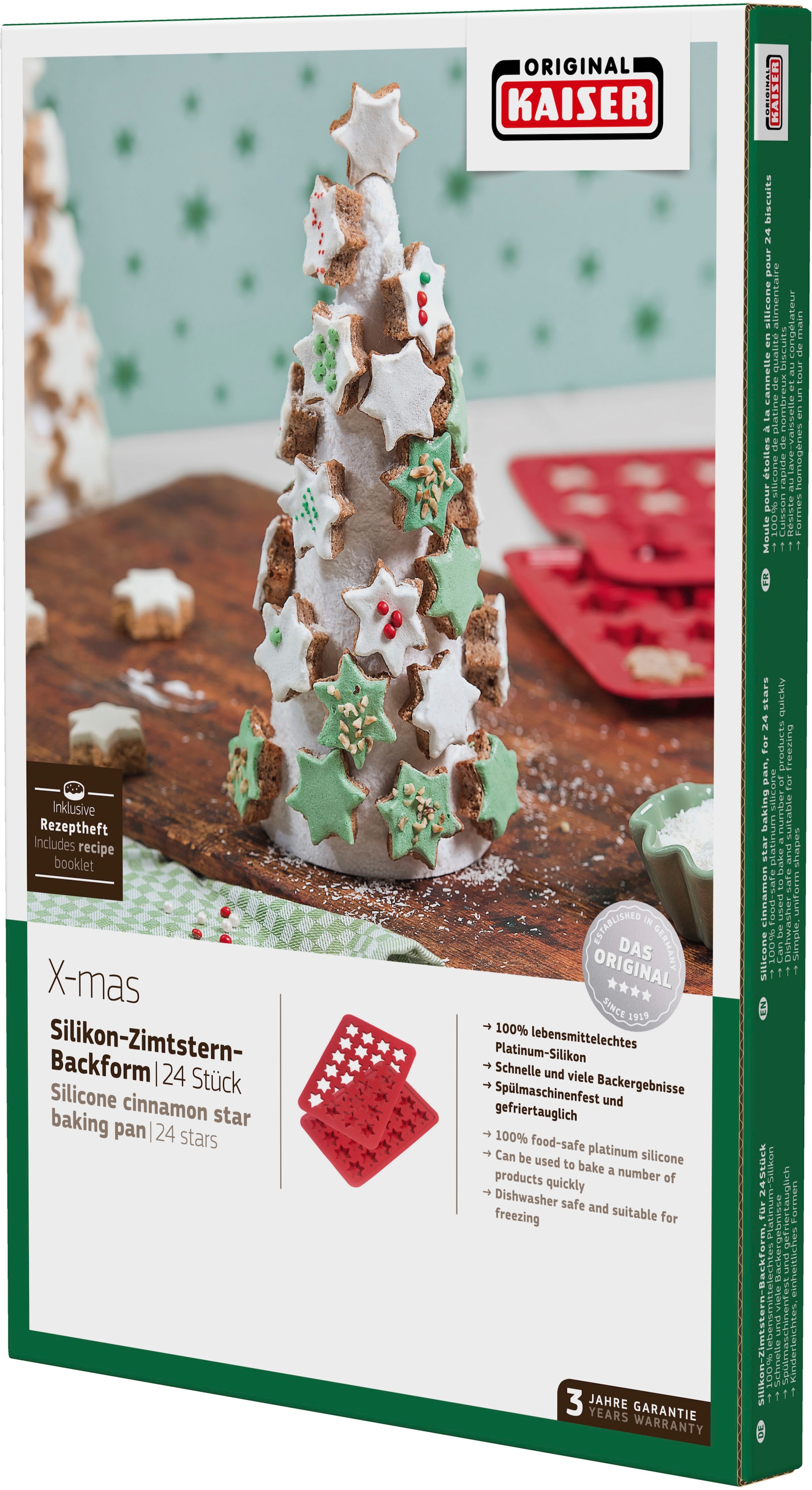 Kaiser Backformen Backform »Kaiser« 24 Sterne, Teigrohling-Matte und Guss-Matte, spülmaschinenfest