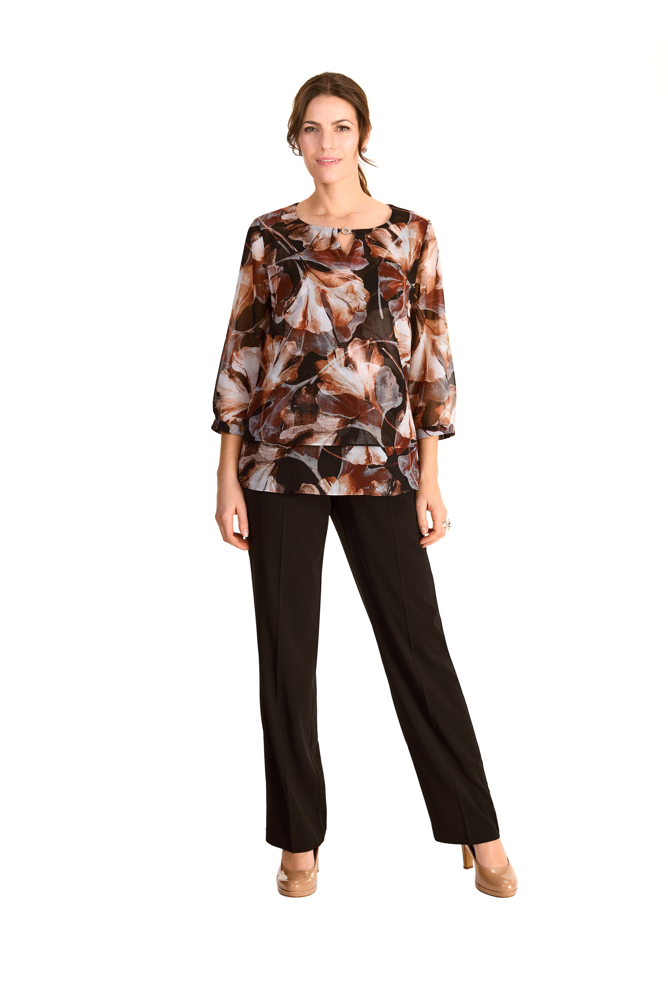 HERMANN LANGE Collection Druckbluse im Lagenlook und mit floralem Muster