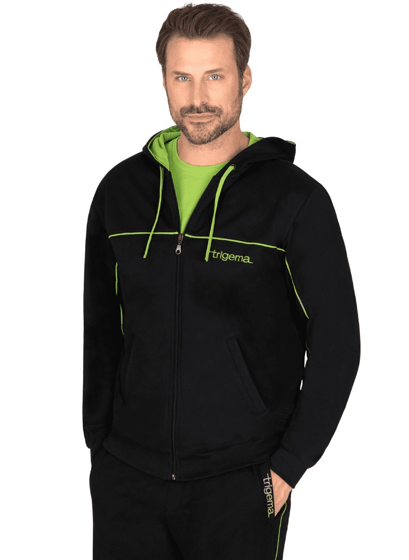 Trigema Sweatjacke »TRIGEMA Kapuzenjacke mit langem Reißverschluss«