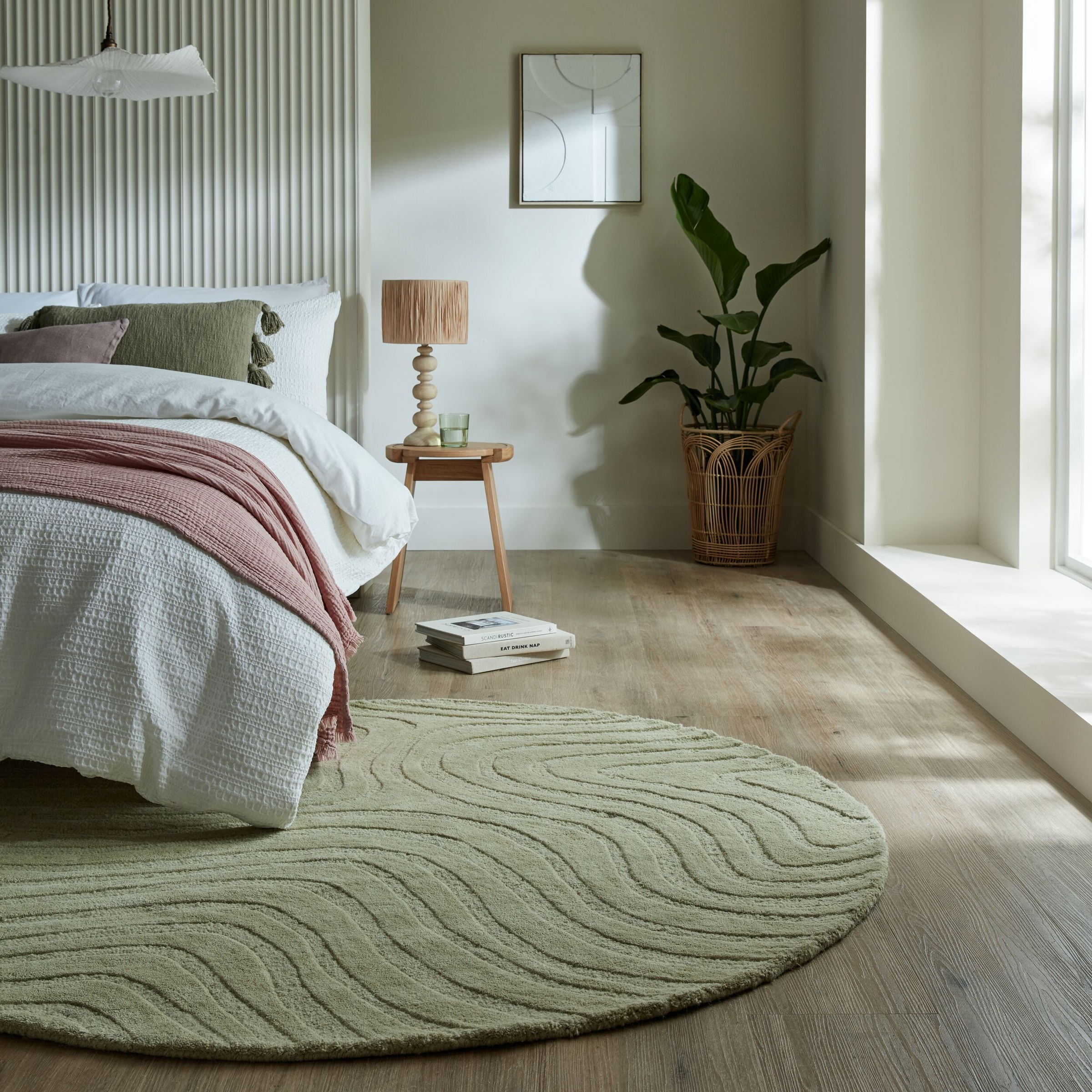 FLAIR RUGS Wollteppich "Mesmerise" rund 14 Höhe Wollteppich mit Hoch-Tief E günstig online kaufen