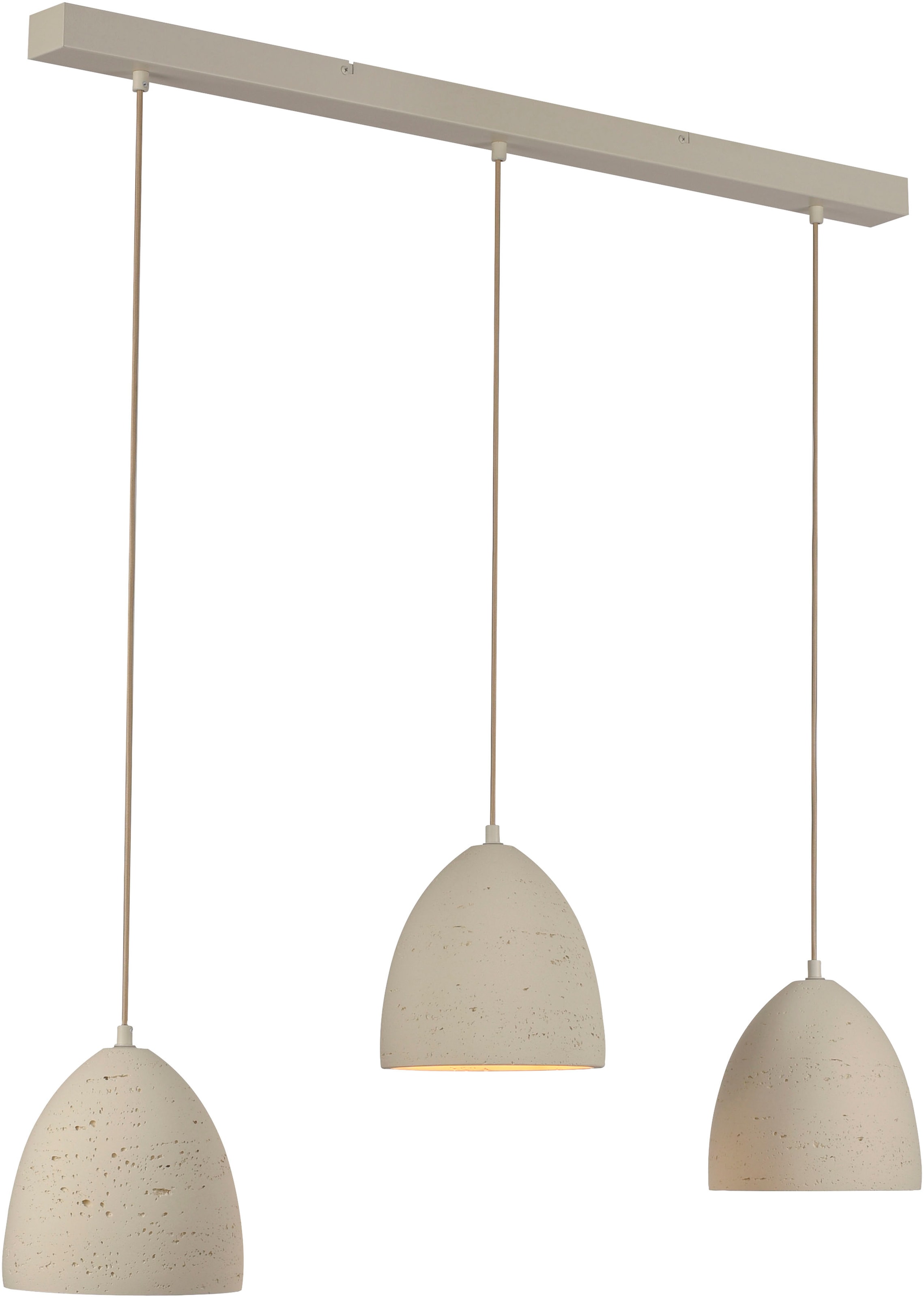LED Pendelleuchte "TRAVENTA", 3, Ø 21cm H: 120cm, 1 Stk.travertinoptik, SCHÖNER WOHNEN-KOLLEKTION, Leuchten, SCHÖNER WOHNEN Kollektion,