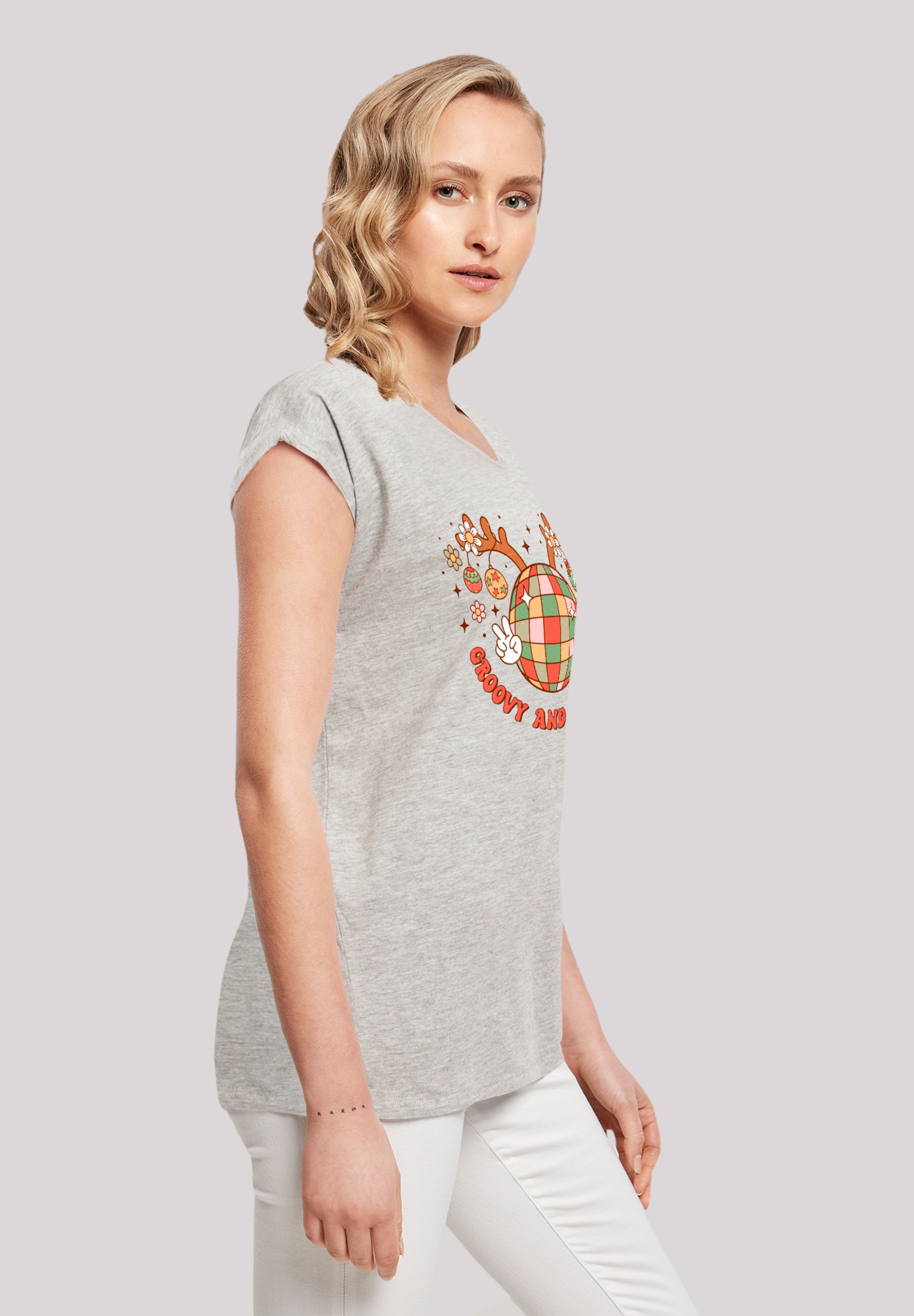 F4NT4STIC T-Shirt »Bright Weihnachten Disco Deer« Premium Qualität, Weihnachts-Kollection