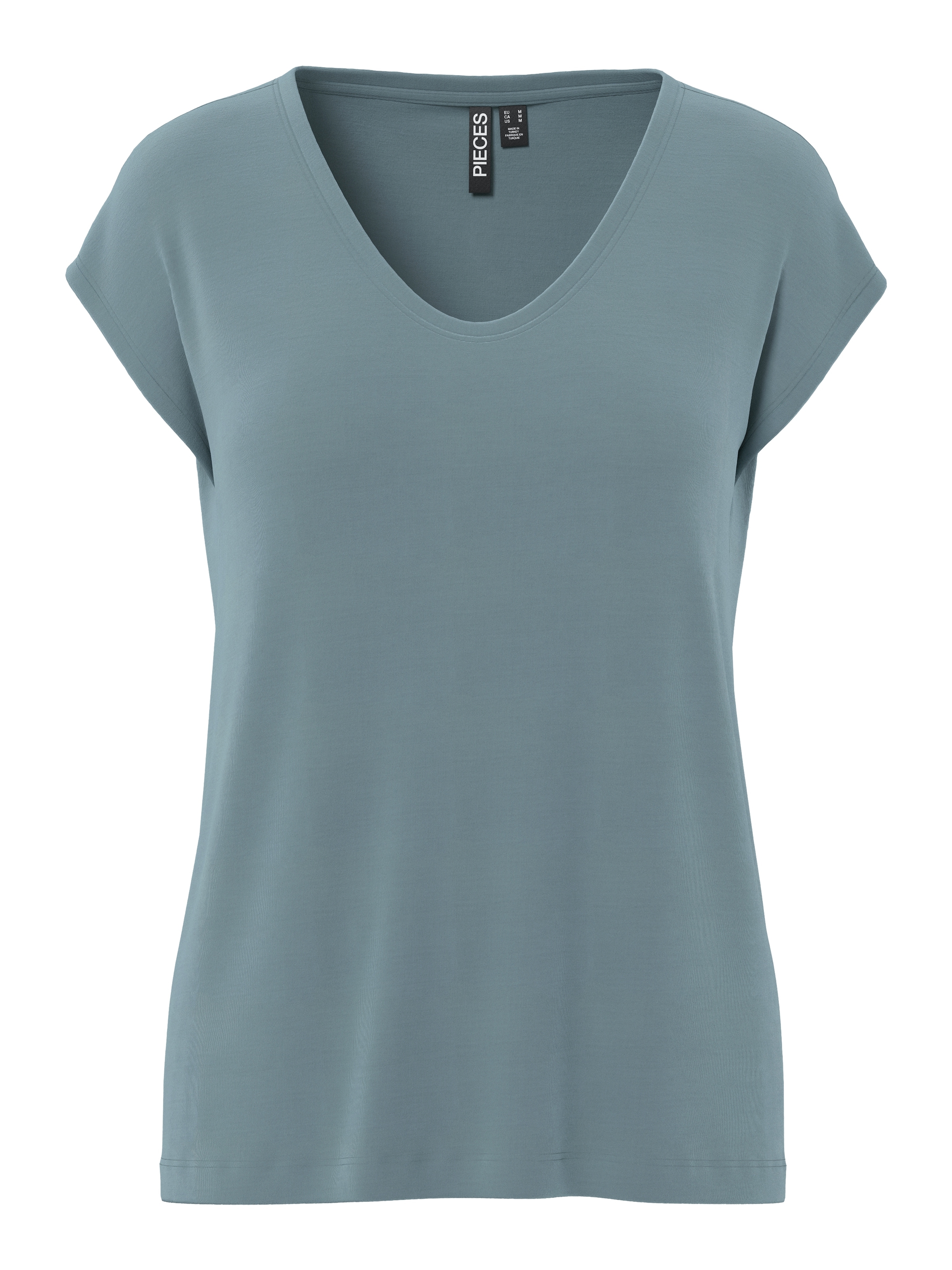 pieces Kurzarmshirt »PCKAMALA TEE NOOS BC« Materialmix, regular fit