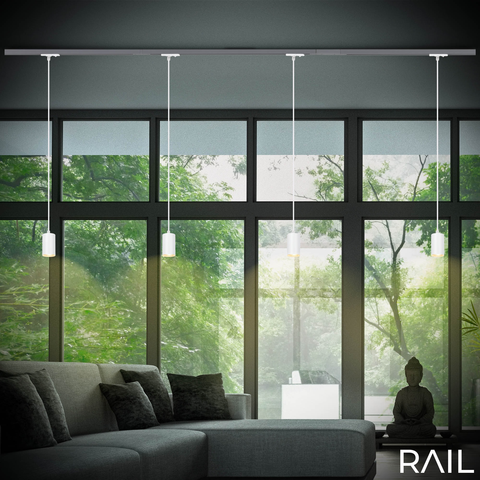 Briloner Leuchten Schienensystem-Leuchten »RAIL« GU10 1 Stk. Pendelleuchte 1440x80x55 mm Weiß max. 9W Schienensystem Rail Küche