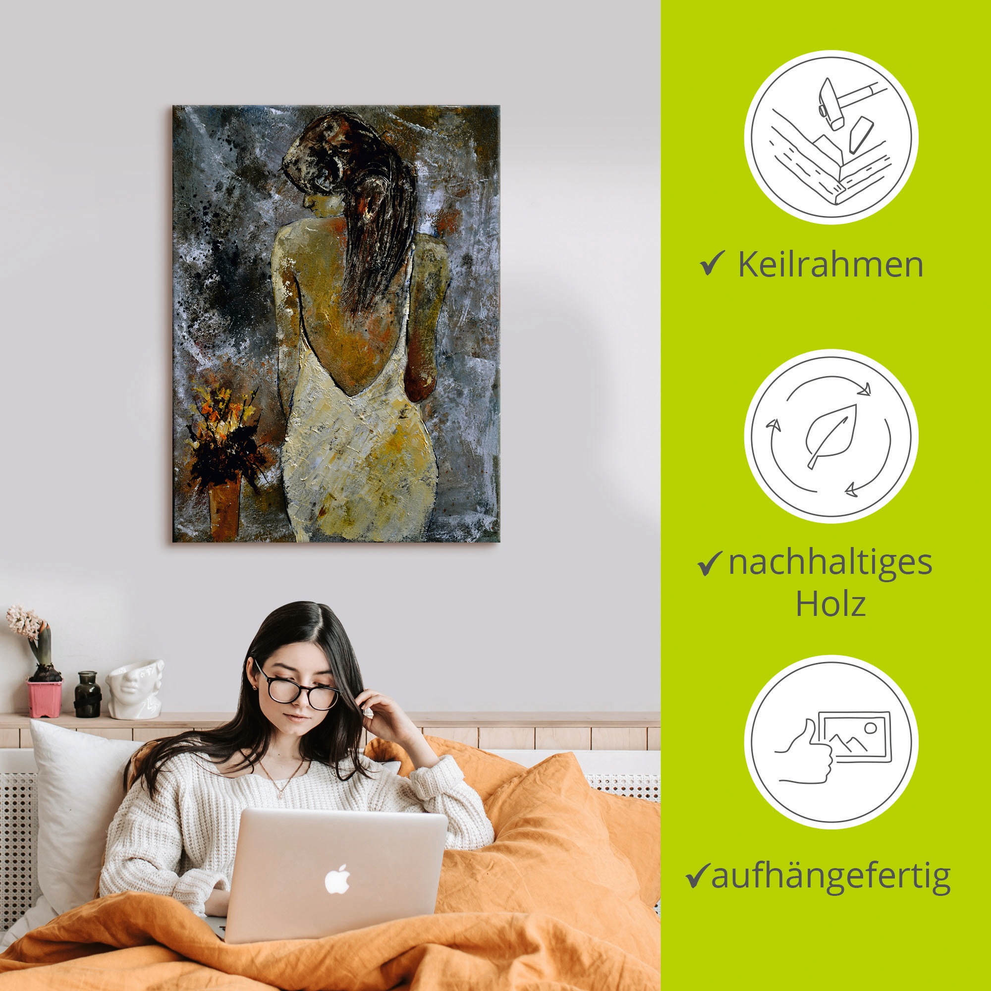 Artland Wandbild »Junge Frau«, Frau, (1 St.), als Leinwandbild, Poster in verschied. Größen