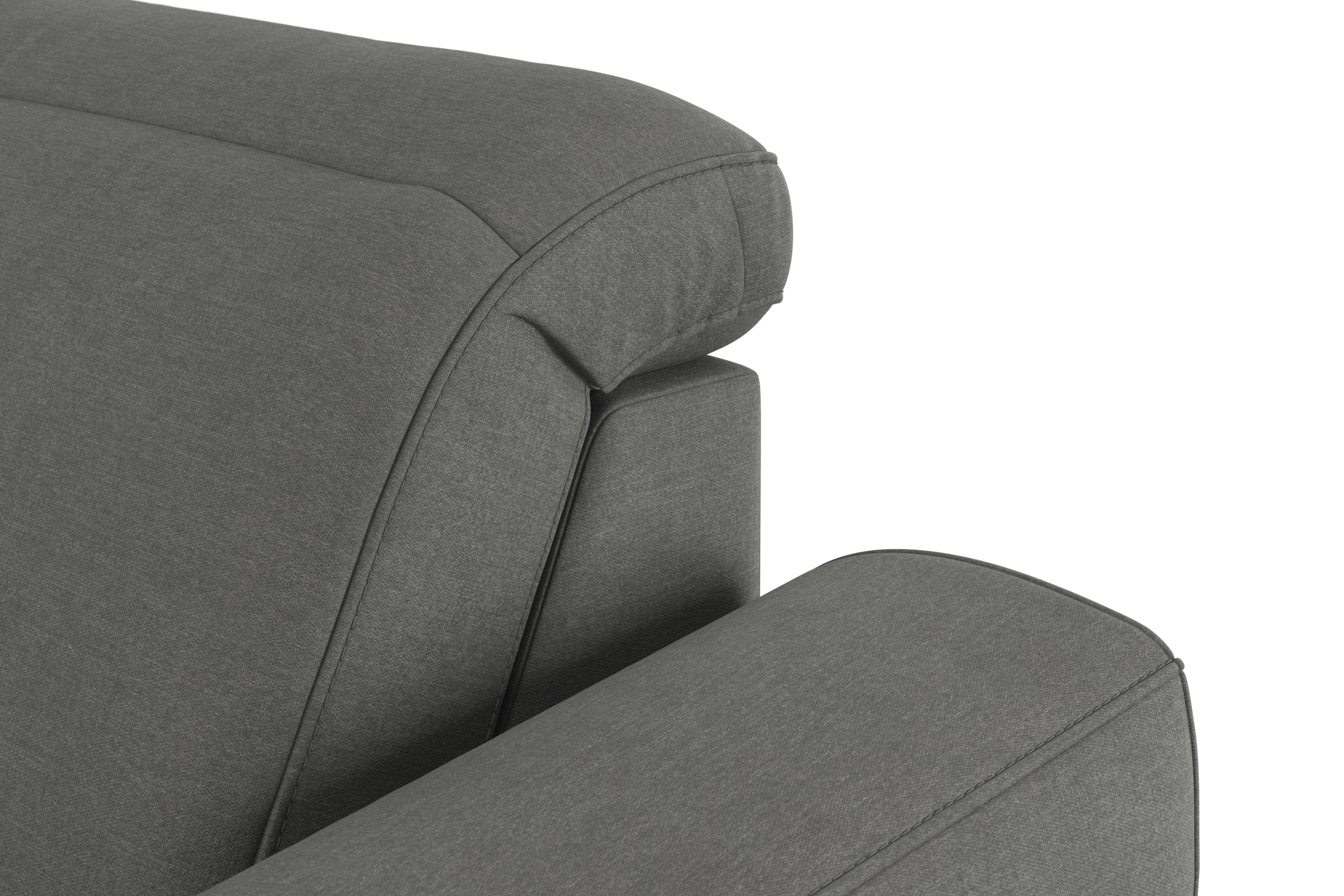 sit&more Ecksofa »Dundee L-Form«, mit Federkern und Edelstahlfüßen, wahlweise mit Kopfteilverstellung