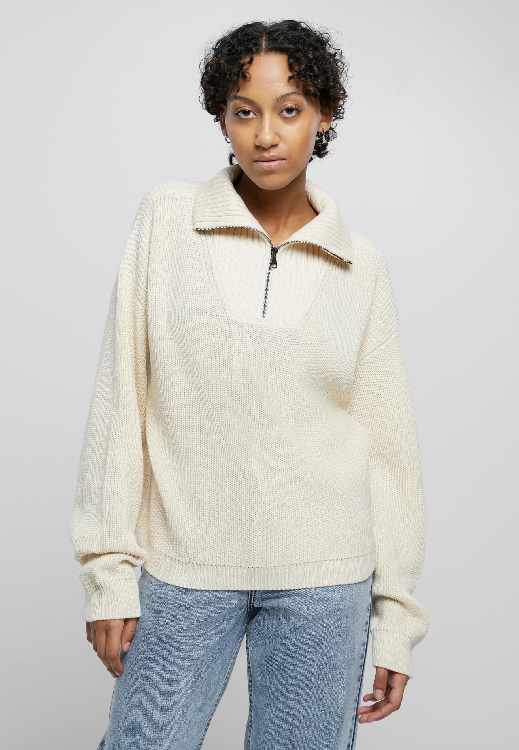 URBAN CLASSICS Sweatjacke »Damen Ladies Oversized Knit Troyer«