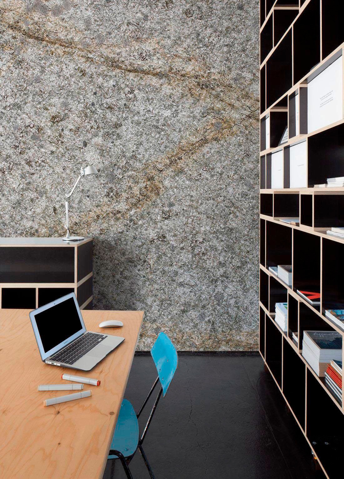 living walls Fototapete »Stone Vlies«, Tapete Steinoptik Fototapete Steinwand 3,50 m x 2,55 m