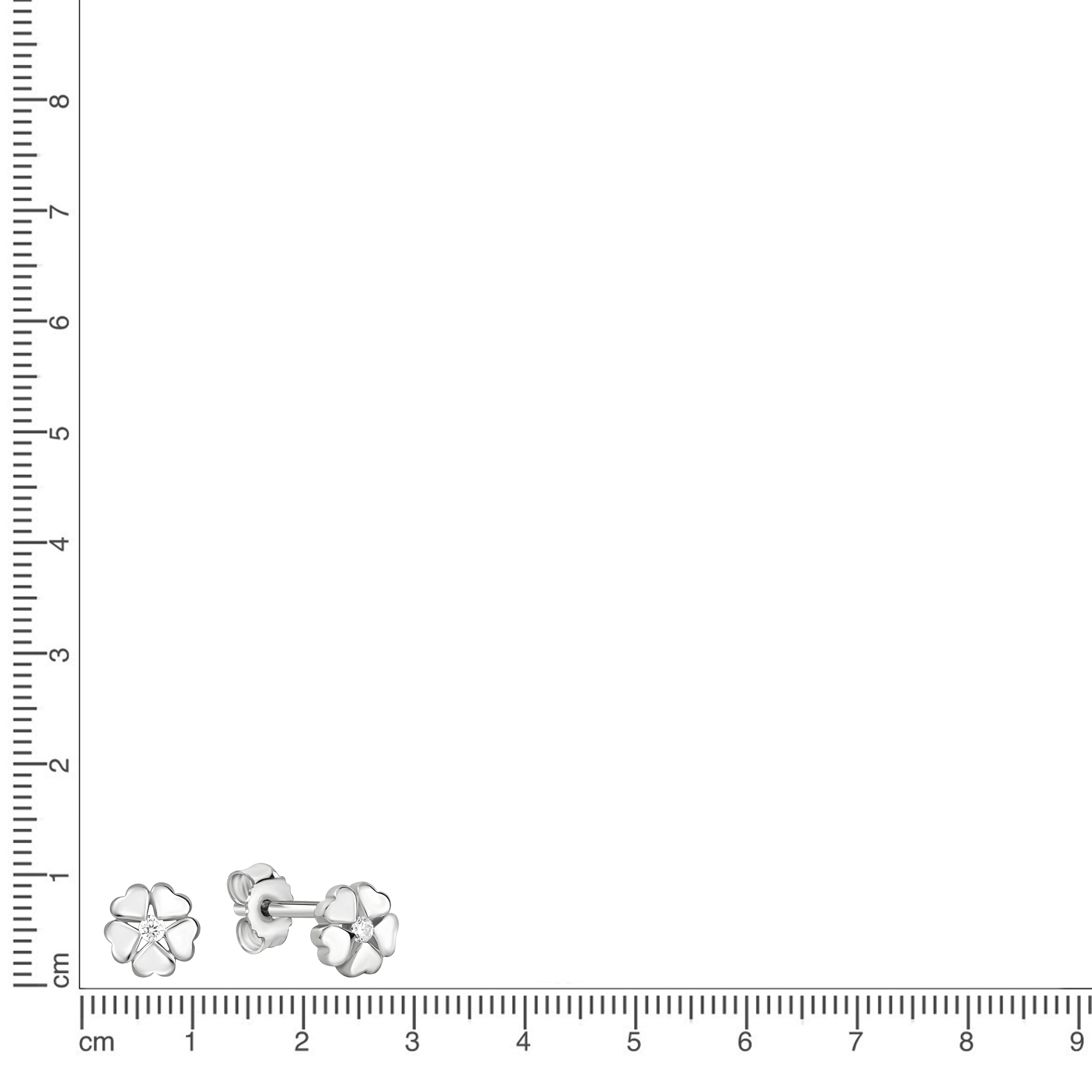 Vivance Paar Ohrstecker »925/- Sterling Silber rhodiniert Herz glanz«