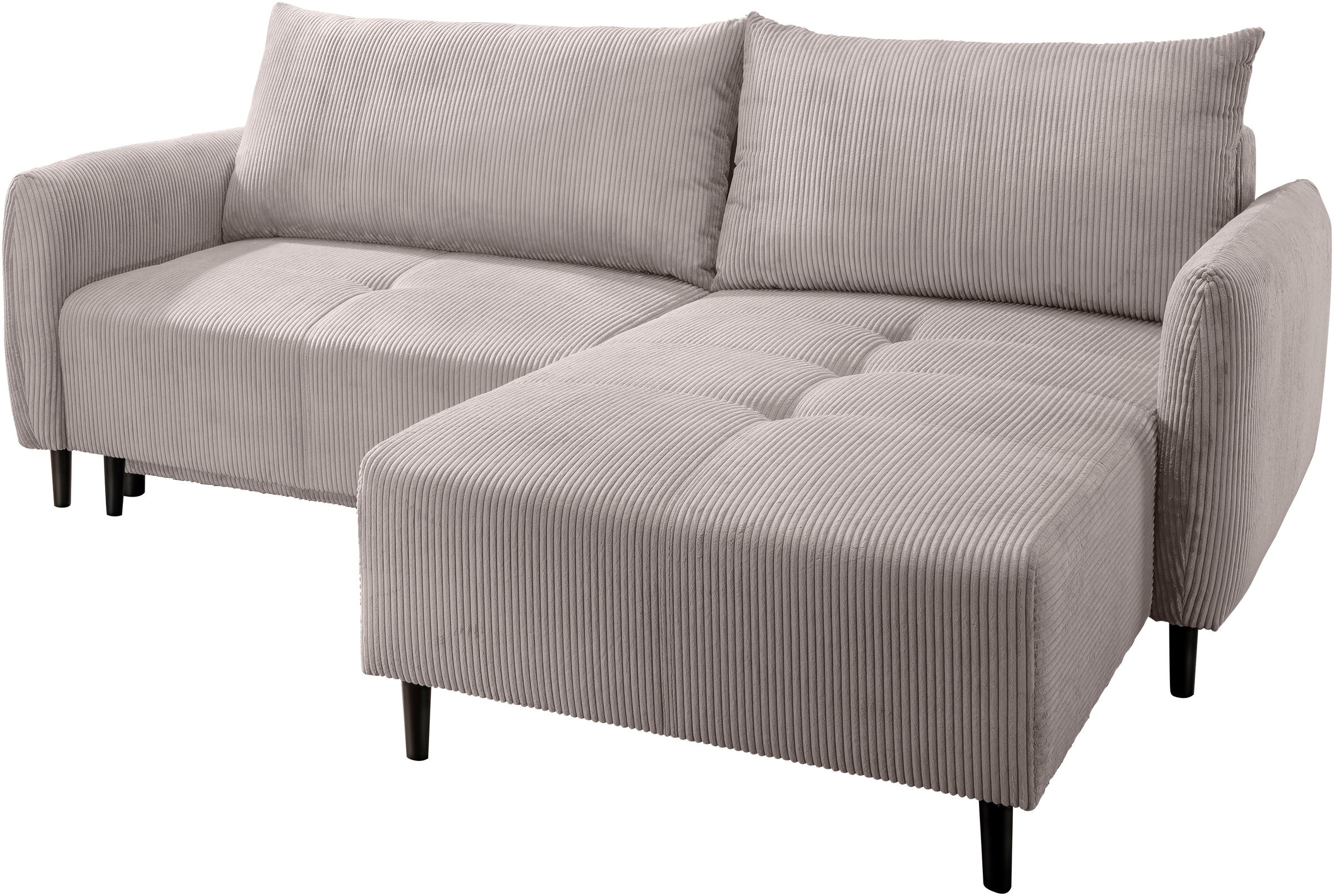 INOSIGN Ecksofa »Mara, L-Form, aktueller Cord Bezug und tolle Farben, schmale Armlehnen«, whlw. mit Bettfunktion,Recamiere links/rechts montierbar, Breite 238cm