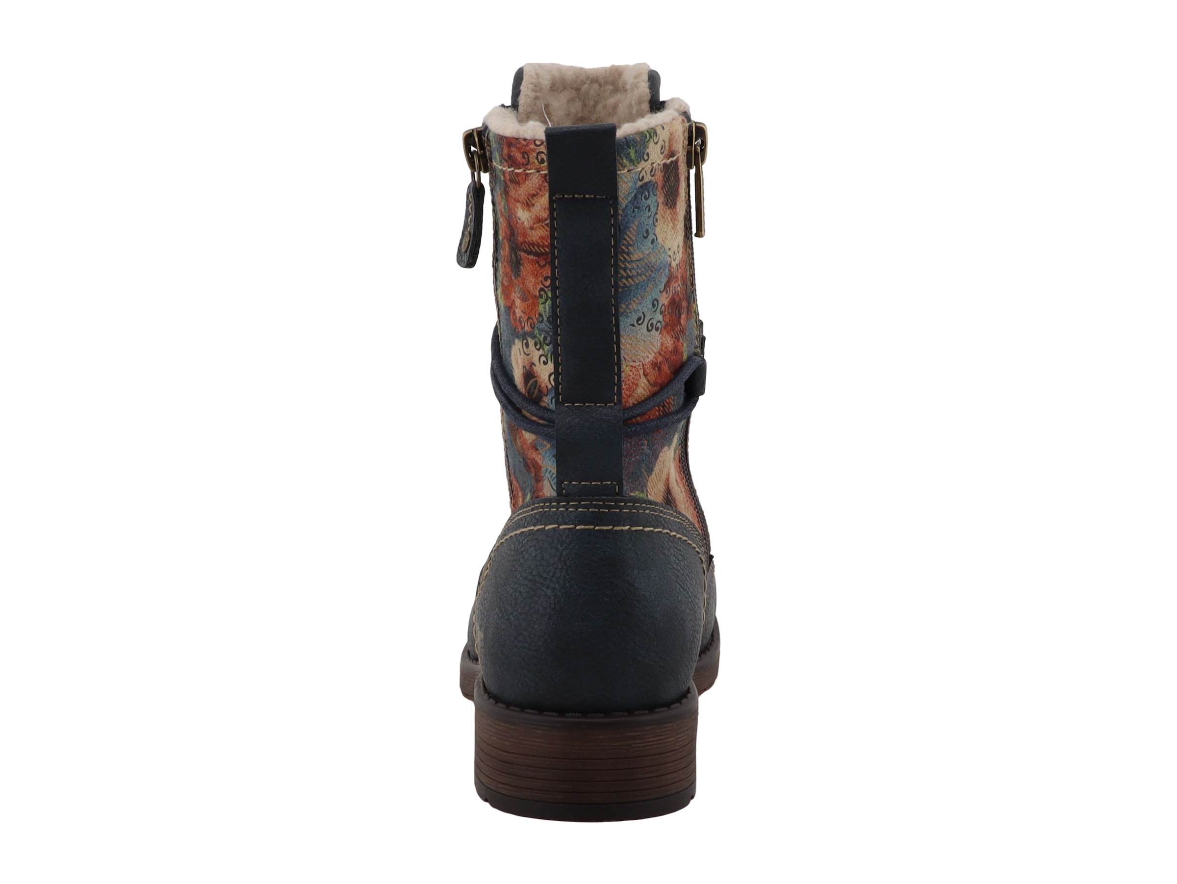Mustang Shoes Schnürstiefelette »Stiefel«  Blockabsatz, Schnürboots in blumigem Design