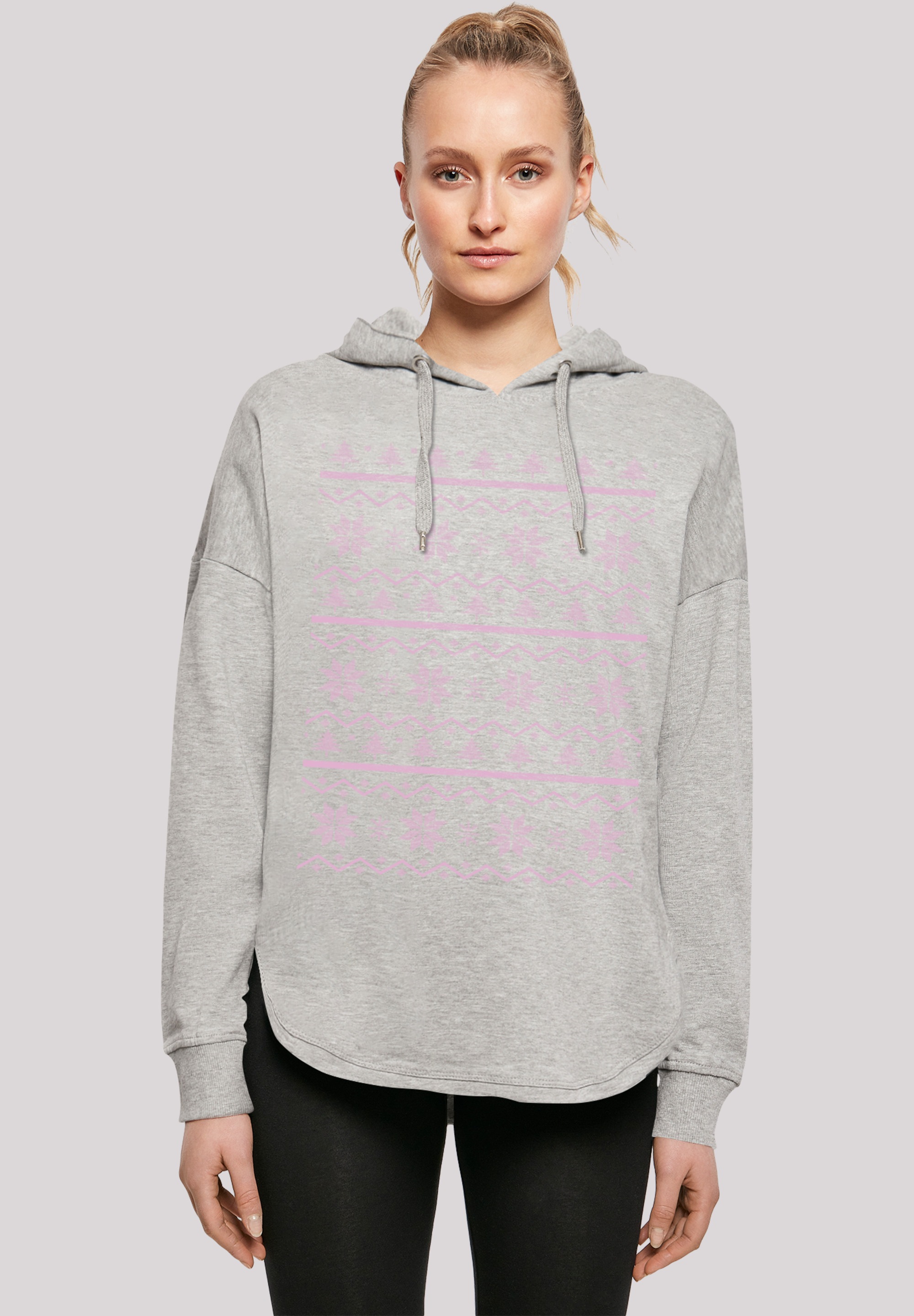 F4NT4STIC Kapuzenpullover »Scandinavian Rosa Muster Weihnachten«, Print