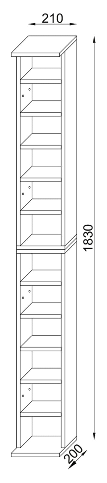VCM Media-Regal »Holz CD DVD Stand Regal Schrank Ständer Almera« 1 Stk. tlg.
