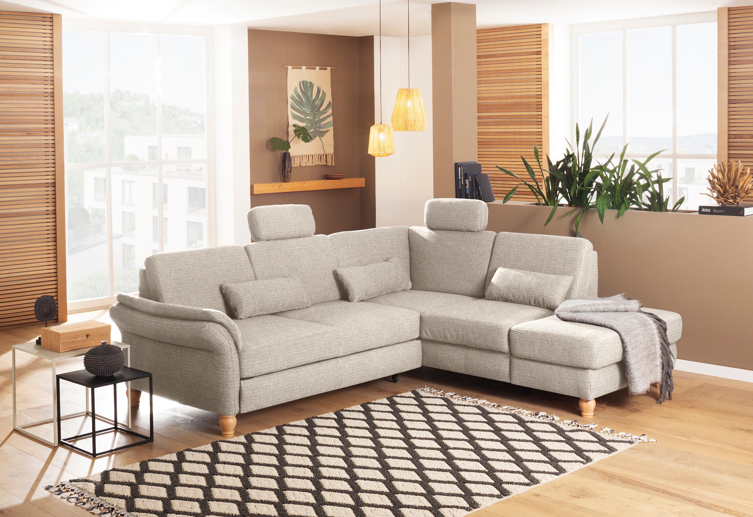 Home affaire Ecksofa "Palace L-Form" incl. Sitztiefenverstellung, wahlweise mit Schlaffunktion und Stauraum