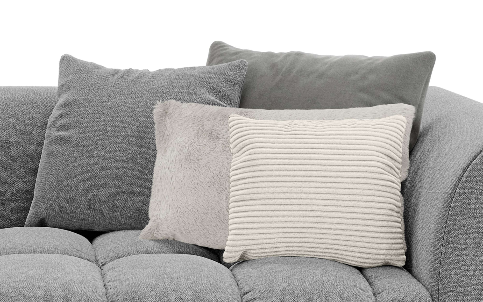 s.Oliver Big-Sofa »COBBO 3-Sitzer Design-Sofa Bubble-Optik, Maße B/T/H: 259/126/104 cm«, mit vielen Kissen, moderne Steppung und hoher Sitzkomfort