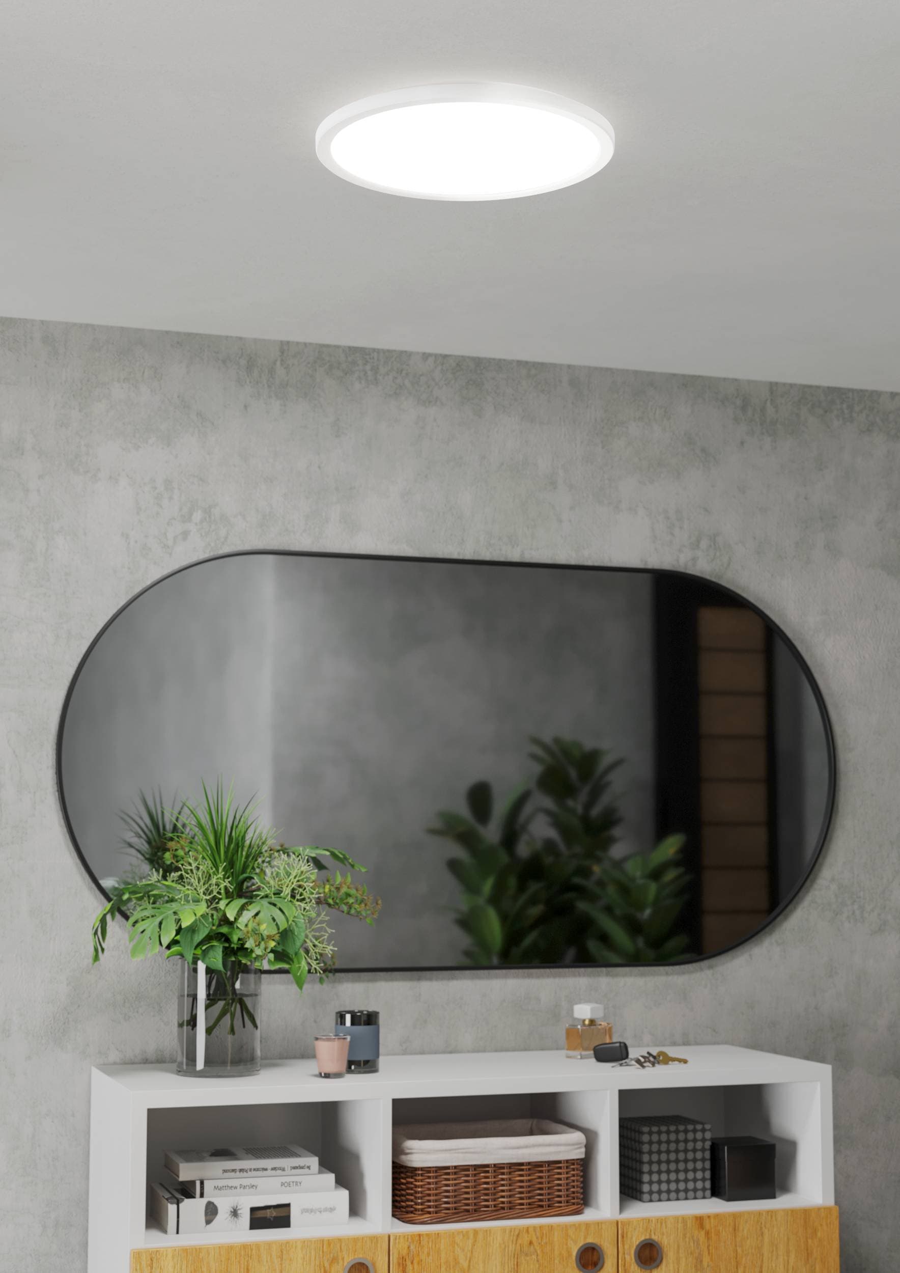 EGLO Deckenleuchte »Rovito-R Deckenlampe, Deckenbeleuchtung, Badlampe, Kunststoff, IP44« LED-Modul 1 Stk. Kaltweiß | Neutralweiß | Warmweiß