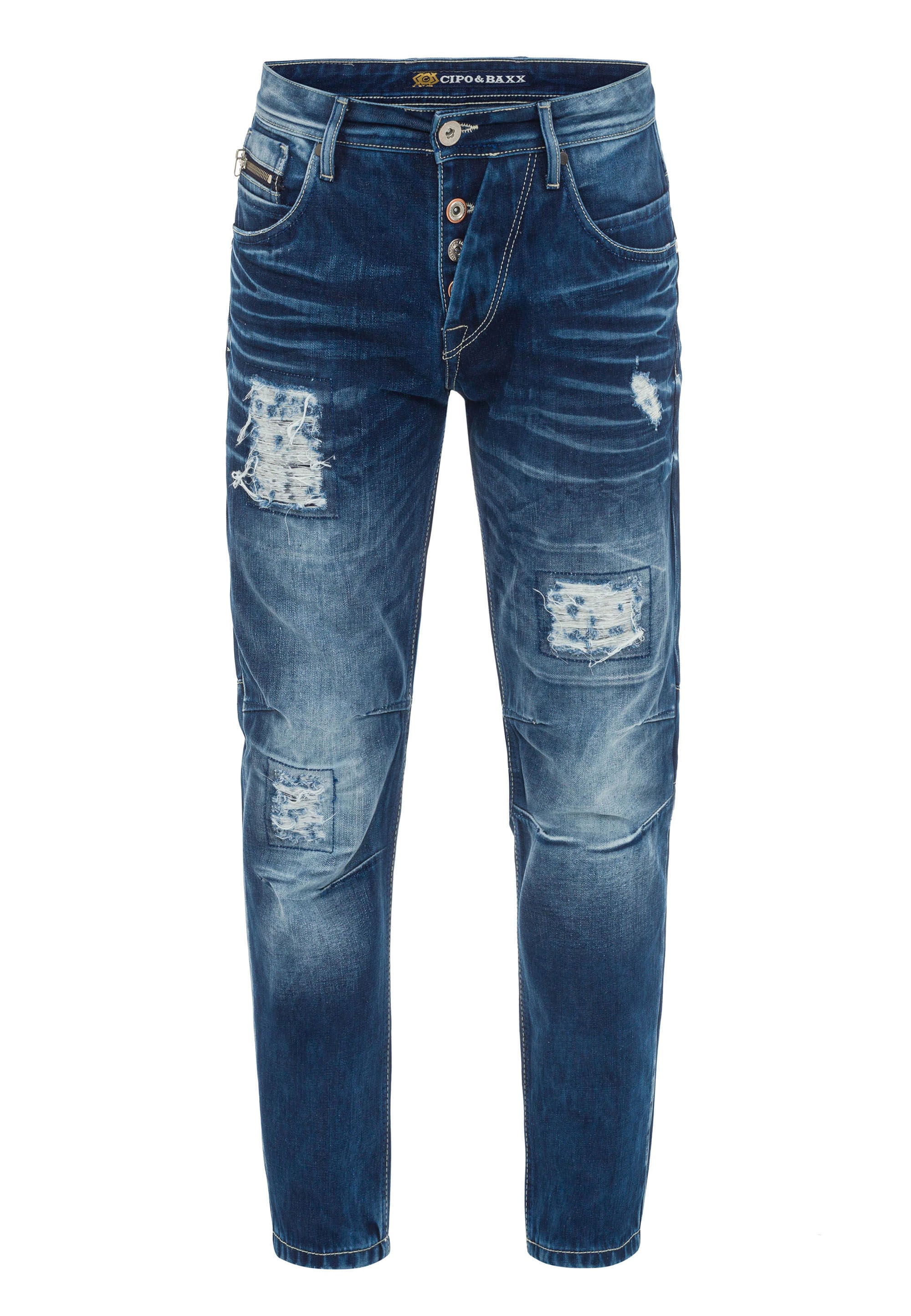 Cipo & Baxx 5-Pocket-Jeans "Cipo & Baxx Jeans Jeans" im Used-Look