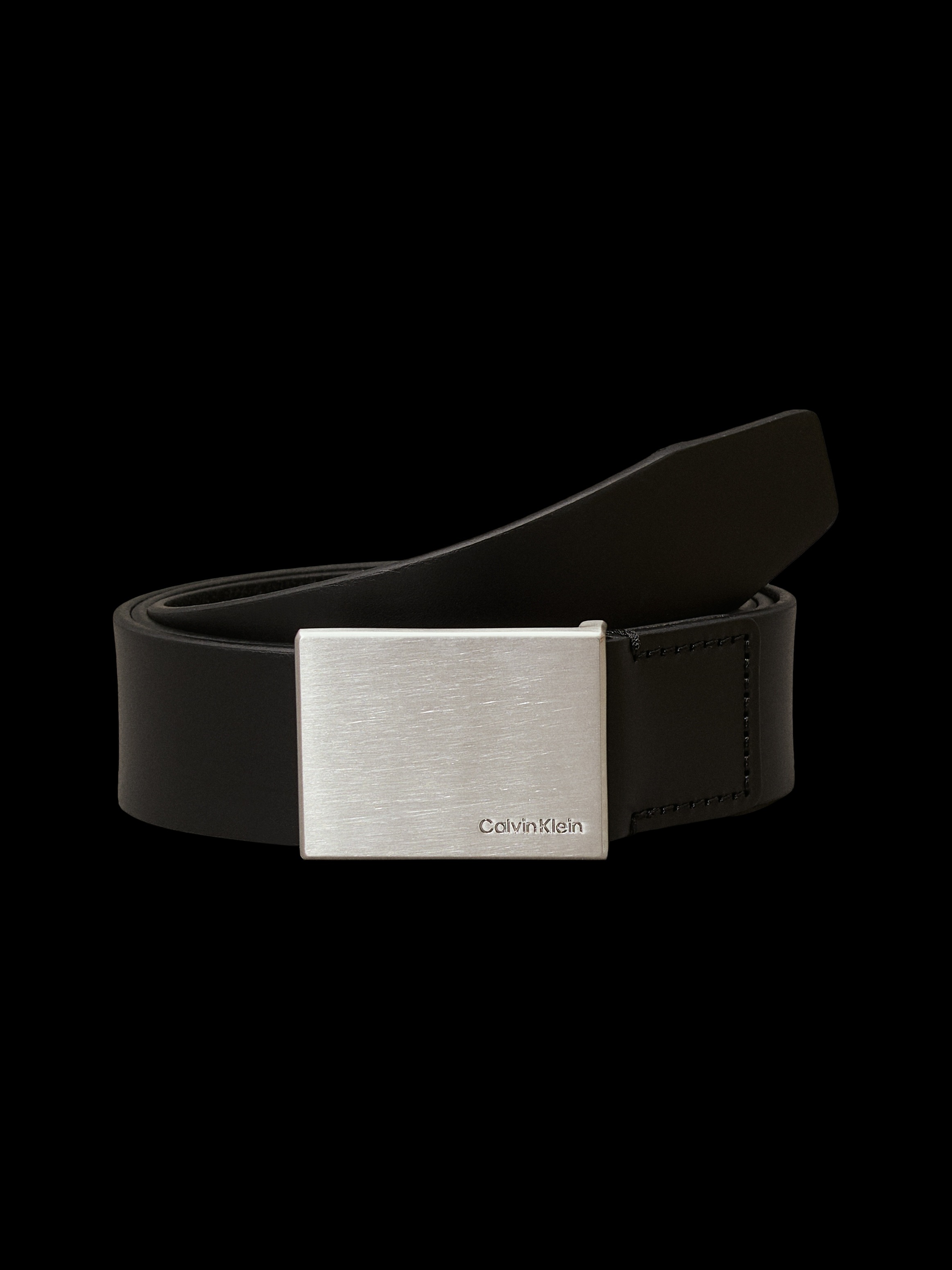 Calvin Klein Ledergürtel »FORMAL PLAQUE BELT 3.5CM« Schnalle aus gebürstetem Metall