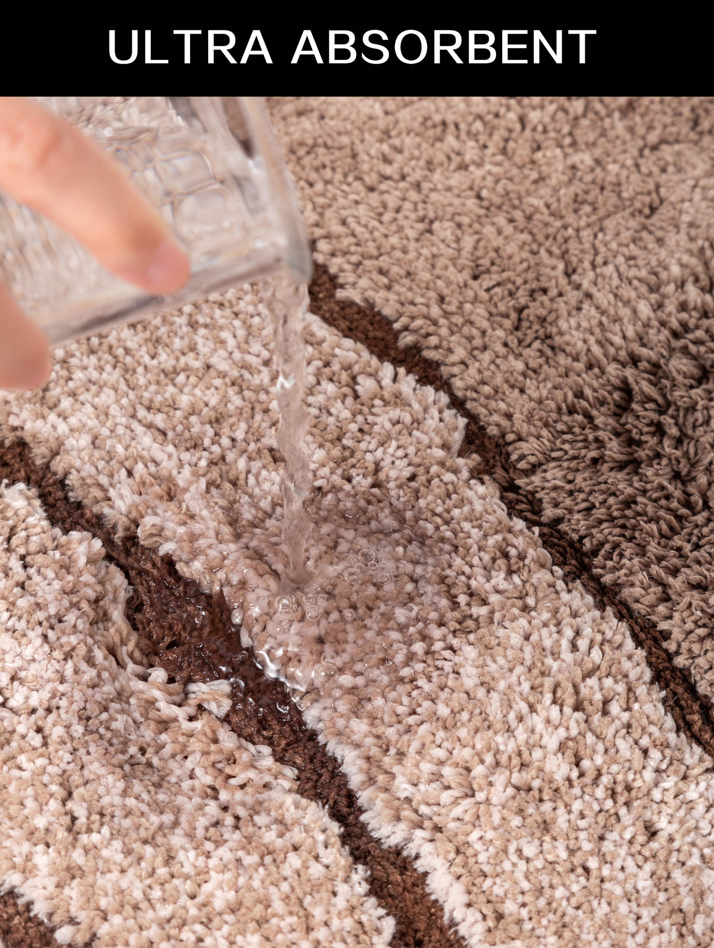 my home Badematte »Josie, Badvorleger, Badezimmer Teppich«, rutschhemmend beschichtet, fußbodenheizungsgeeignet-schnell trocknend-strapazierfähig, Badteppich, Badematten, rechteckig, rund & als 3-tlg. Set erhältlich