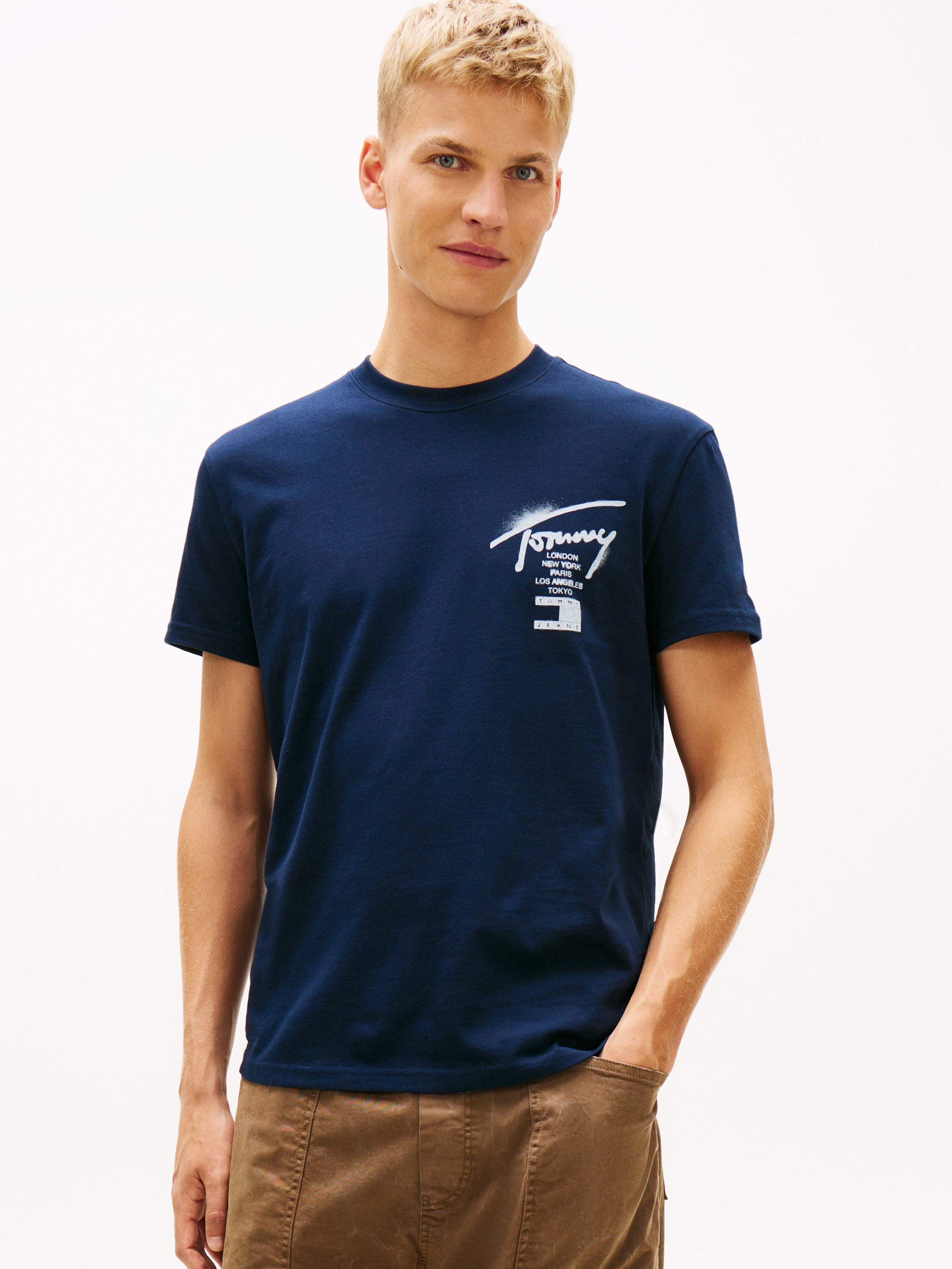 Tommy Jeans T-Shirt "TJM REGULAR CITY SIGN" Regular fit mit Markenprint günstig online kaufen
