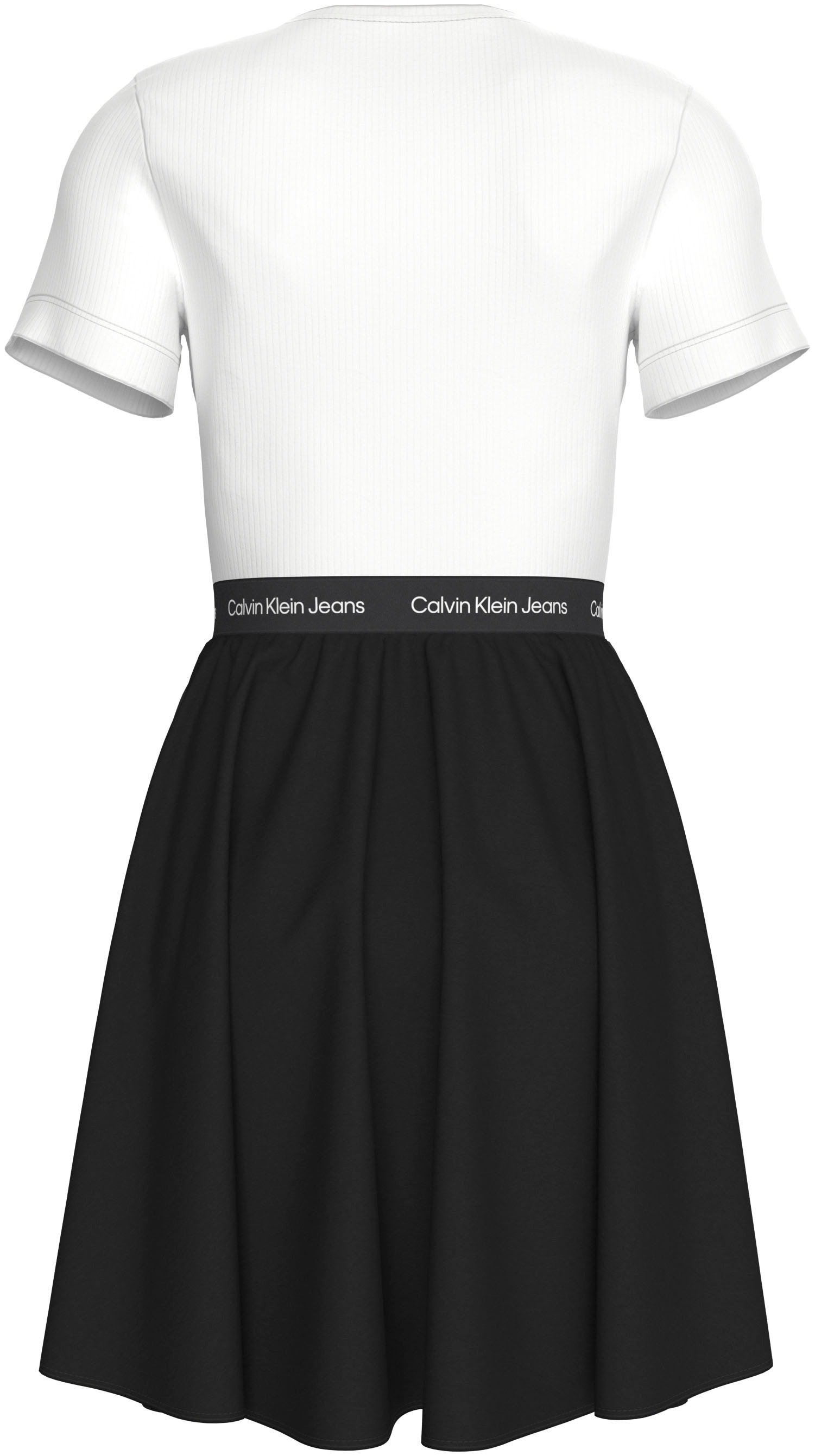 Calvin Klein Jeans Blusenkleid »LOGO ELASTIC SHORT SLEEVE DRESS«, mit Logoschriftzug