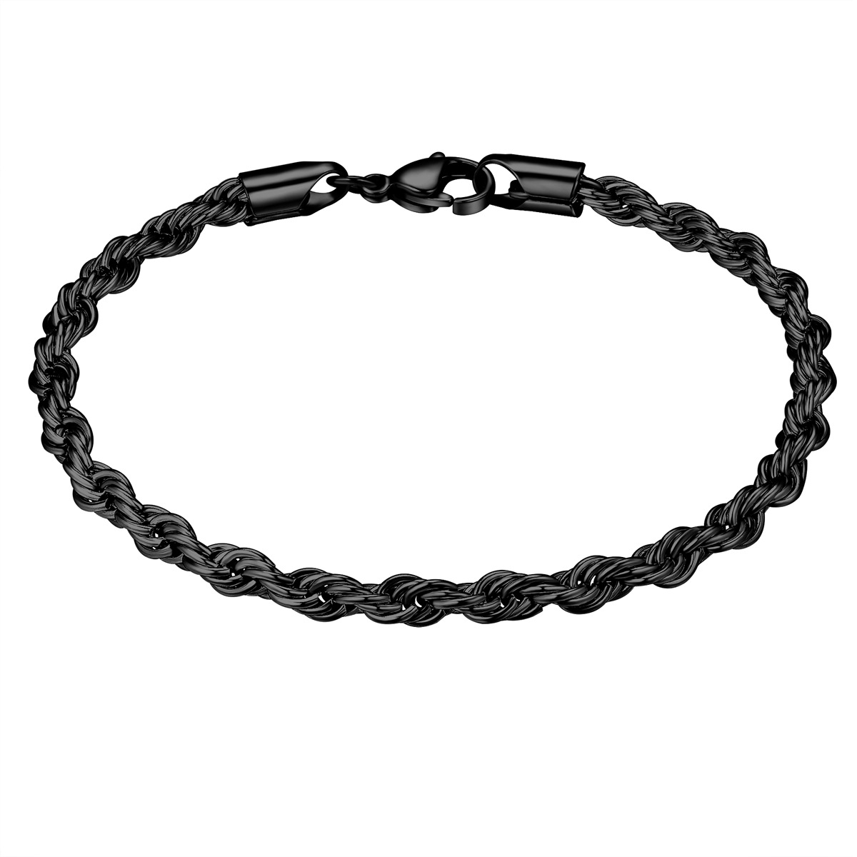 TRUE REBELS Herren Armband "TR342", 21, Edelstahlschwarz, Edelstahl, Armbänder