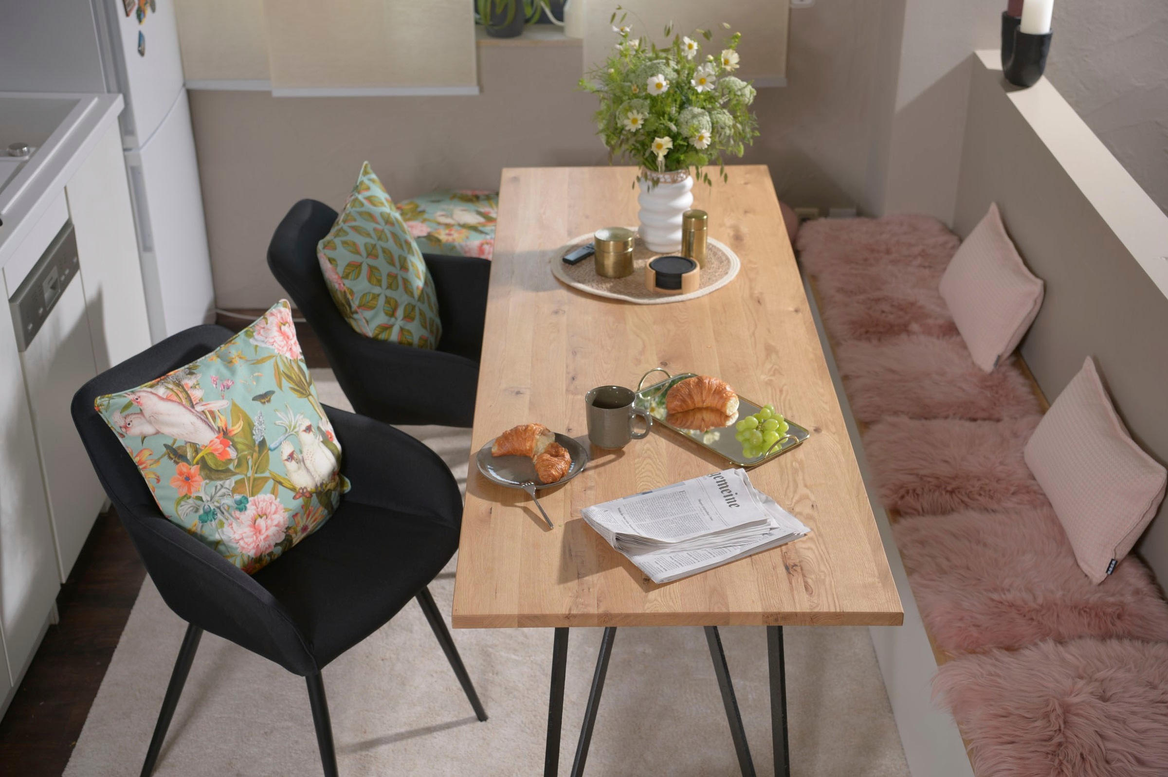 H.O.C.K. Dekokissen "Botanic" tropische Muster, retro, inkl. Füllung, Bezug günstig online kaufen