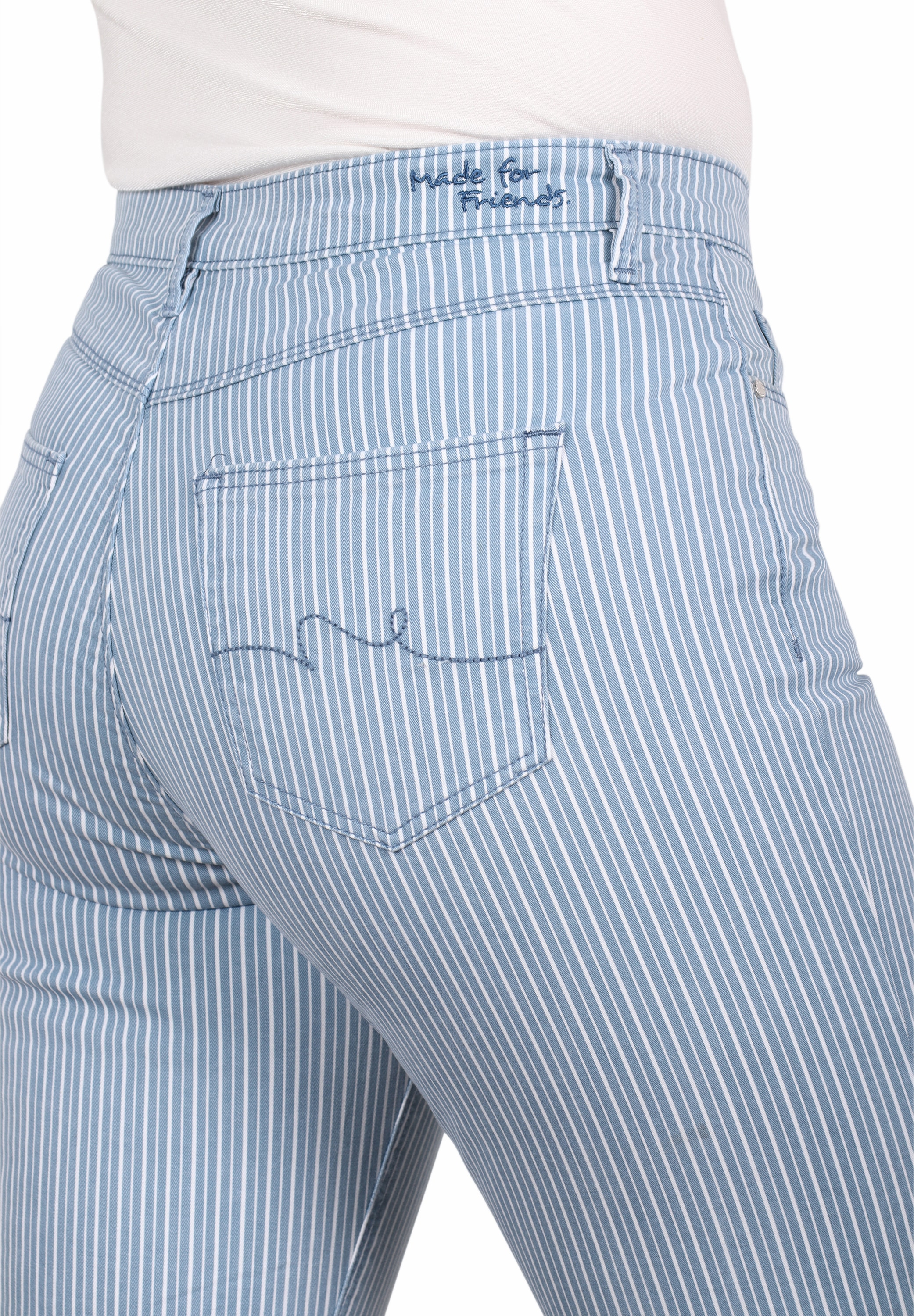 STOOKER WOMEN 5-Pocket-Jeans »Nizza Stripe Tapered Fit«, Tapered Fit Casual Clean Wash Denim Seitlichem Gummibund. für Damen