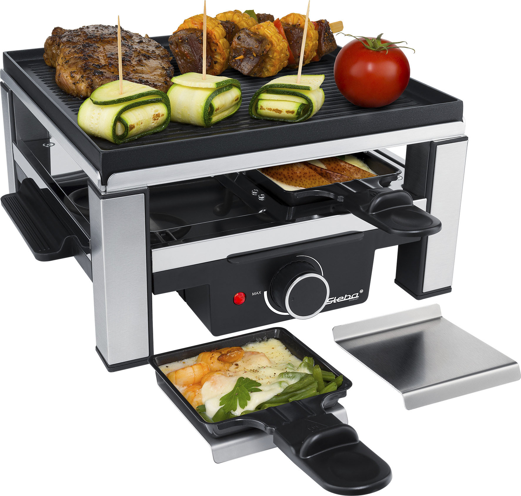 Raclette »RC 104«, 4 St. Raclettepfännchen, 900 W