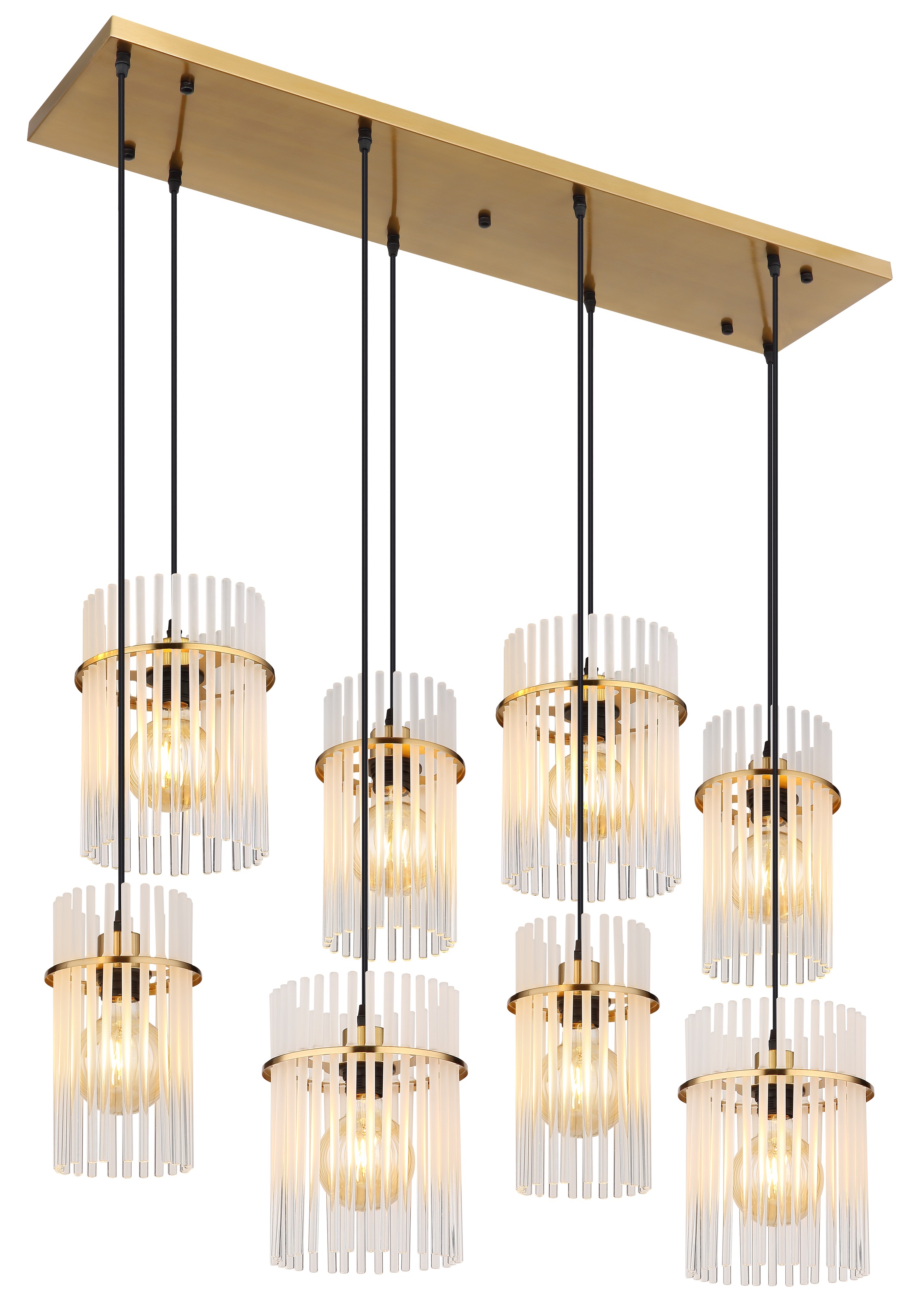 GLOBO LIGHTING Hängeleuchte »GORLEY« E27 1 Stk. Hängelampe Glasstäbe opal klar verlaufend elegant Wohnzimmer Esszimmer