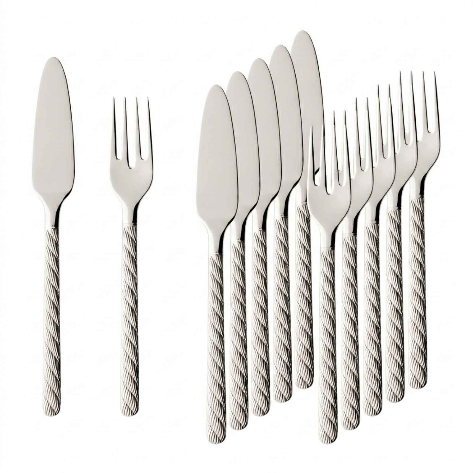 Villeroy & Boch Fischbesteck "Fischbesteck Montauk 6er Set silber" Spülmaschinenfest
