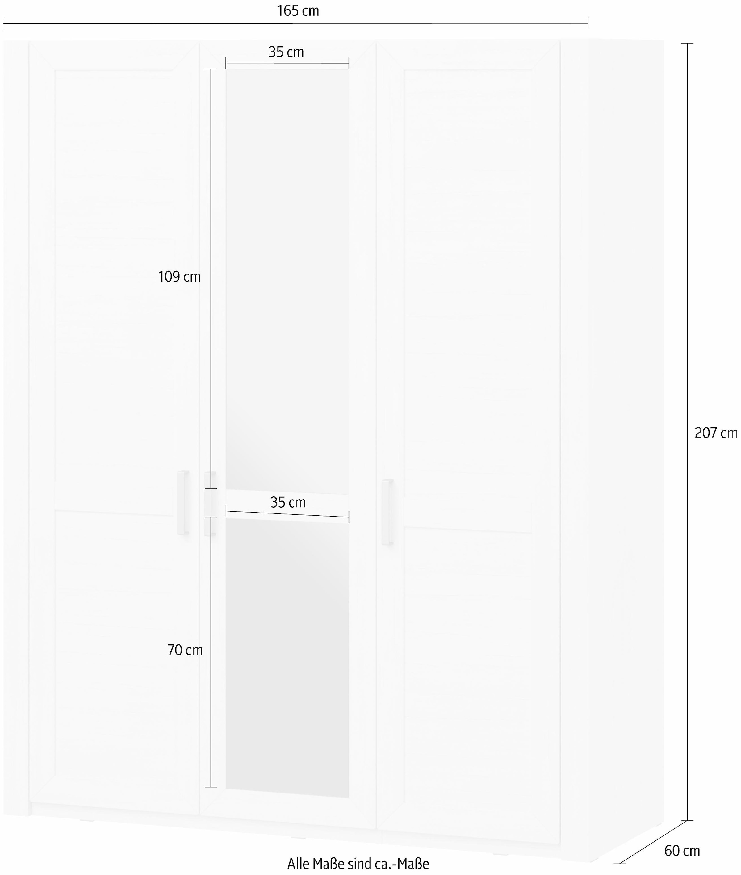 »Oakland«, Landhausstil one Typ | 3-türig 74-1SP, Musterring by set BAUR Aurelio, Drehtürenschrank im Pino