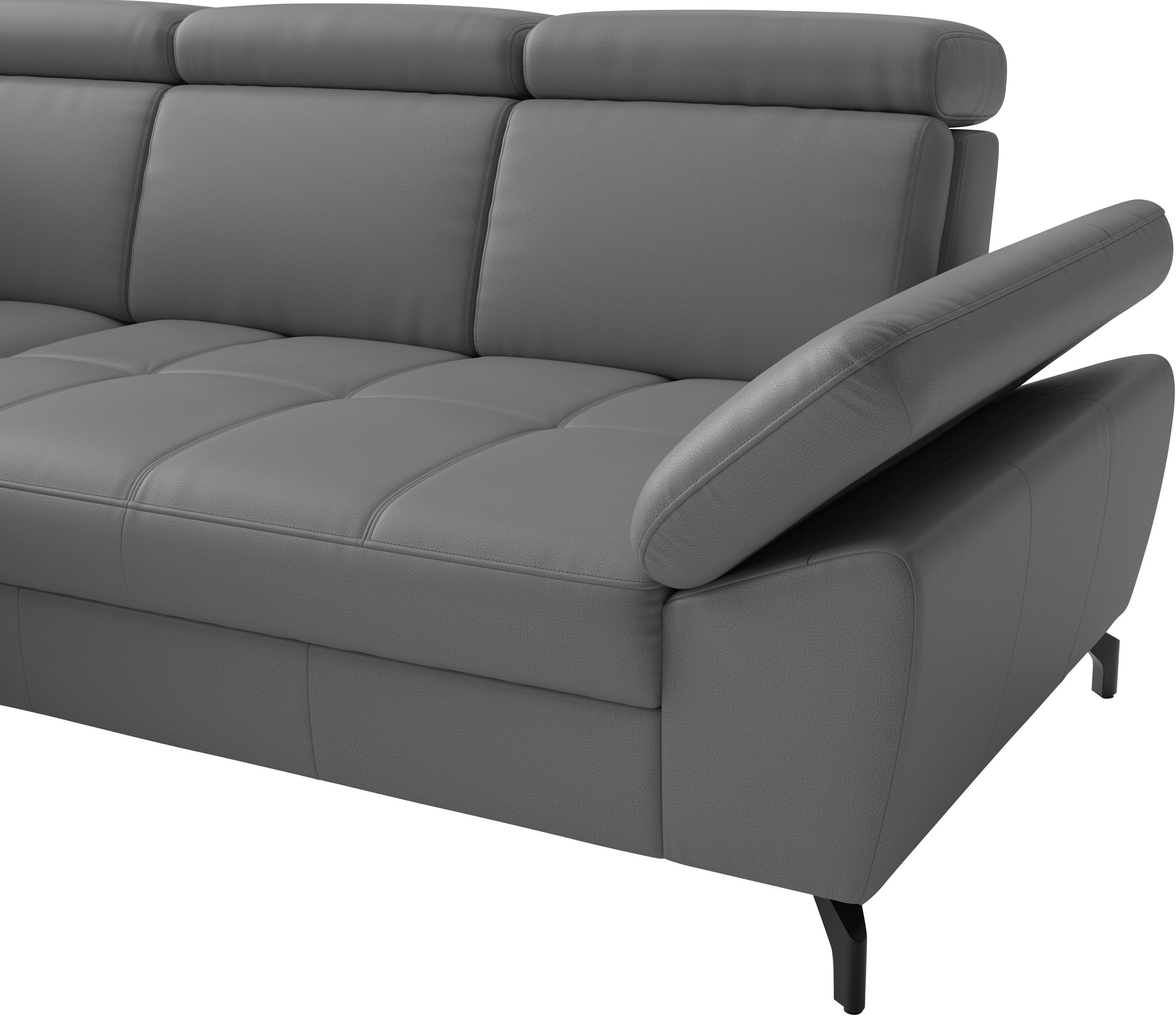 sit&more Ecksofa »Vanity L-Form, B: 254 cm, Leder« Inkl.Sitz-,Kopf-und Armteilverstellung