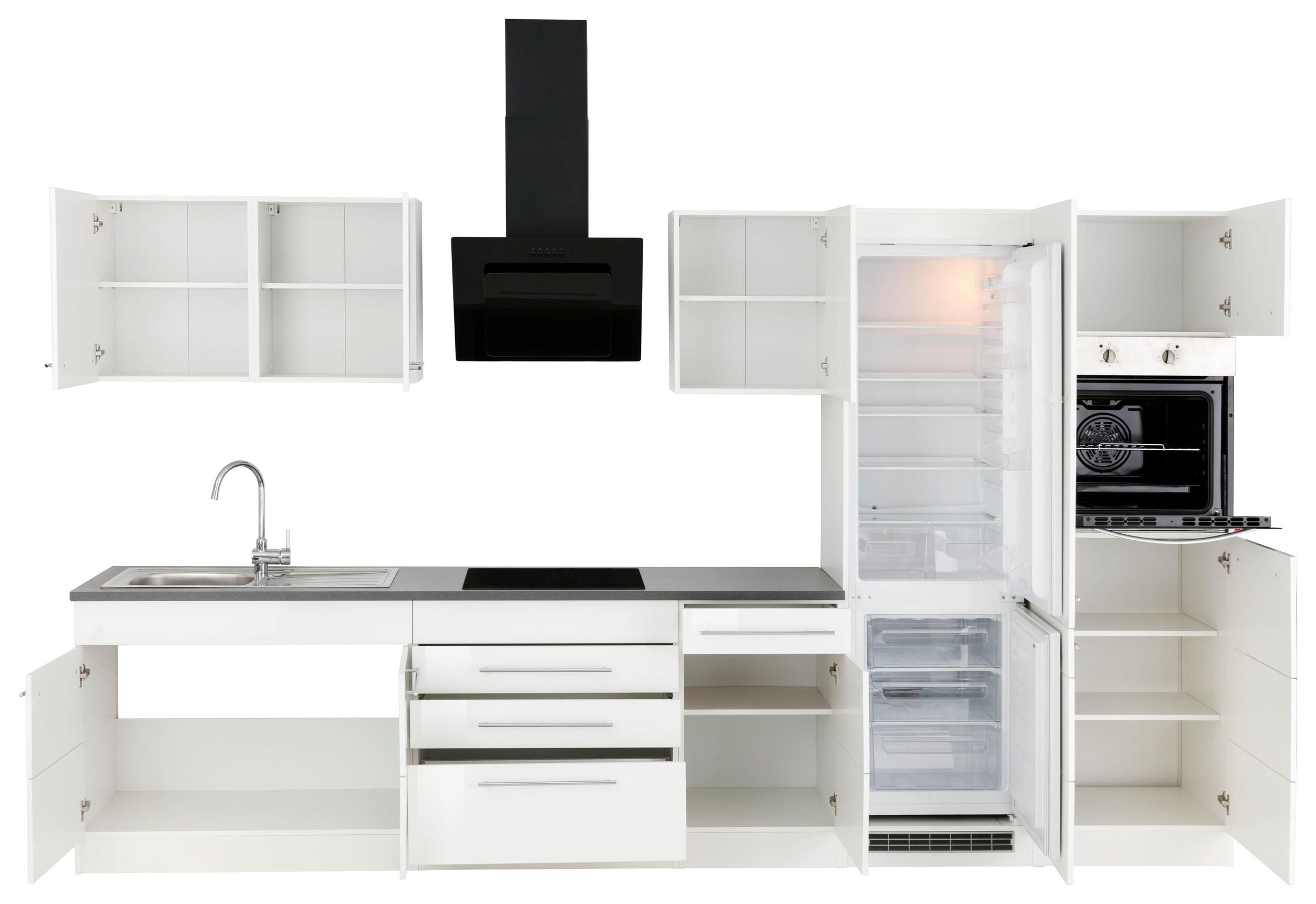 Thumbnail - KOCHSTATION Küchenzeile "KS-Trient" Breite 350 cm, wahlweise mit E-Geräten, mit Arbeitsplatte