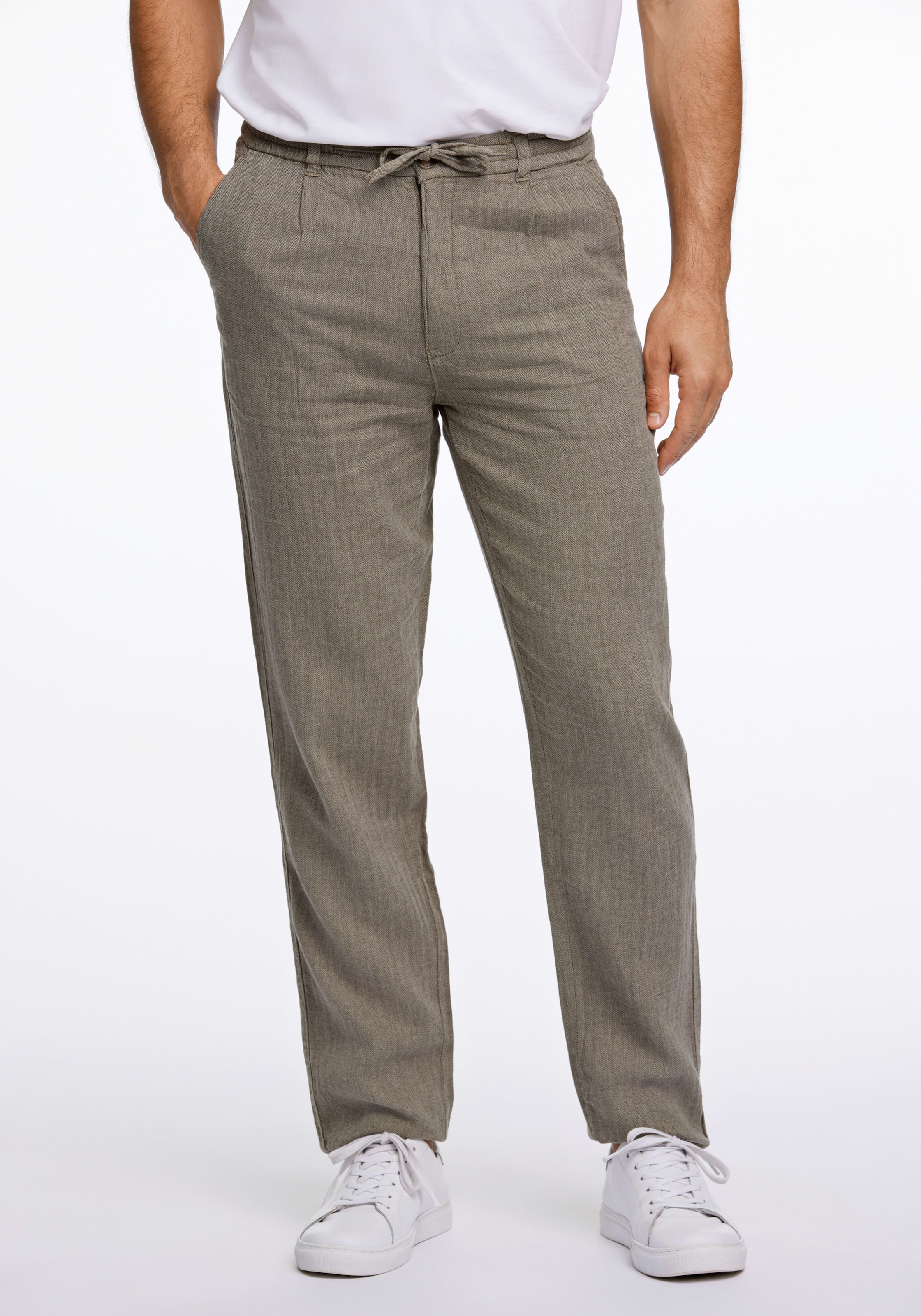 LINDBERGH Leinenhose  mit Kordelzug und elastischem Bund