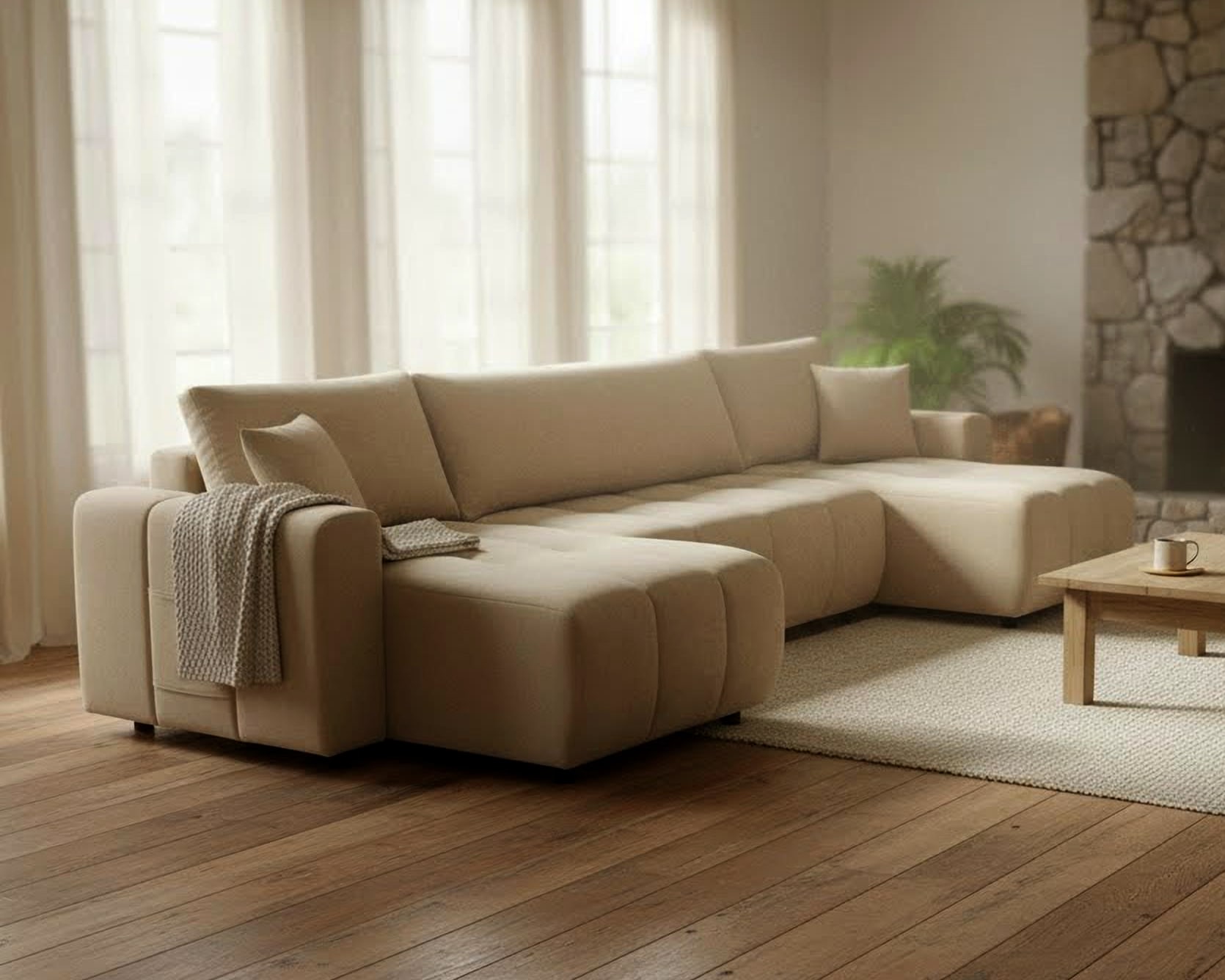 OTTO home Wohnlandschaft "YLVAA U-Form, 311 cm - Schlafsofa" Schlaffunktion günstig online kaufen