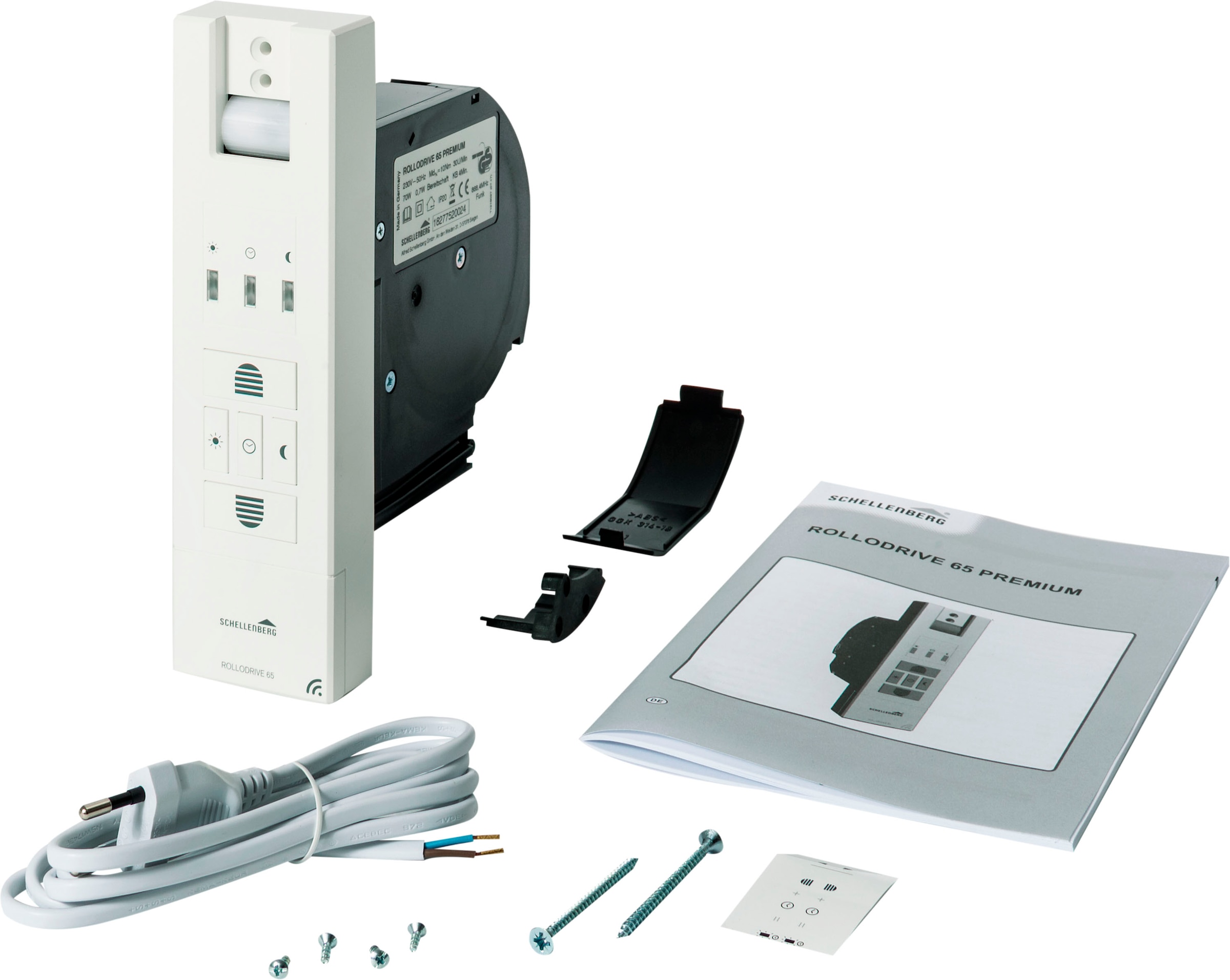 SCHELLENBERG Rollladengurt-Antrieb »Unterputz, elektrischer Funk-Gurtwickler RolloDrive 65 Premium«, bis 6 m² Fläche und 45 kg Zugkraft, Smart Home fähig, System Maxi
